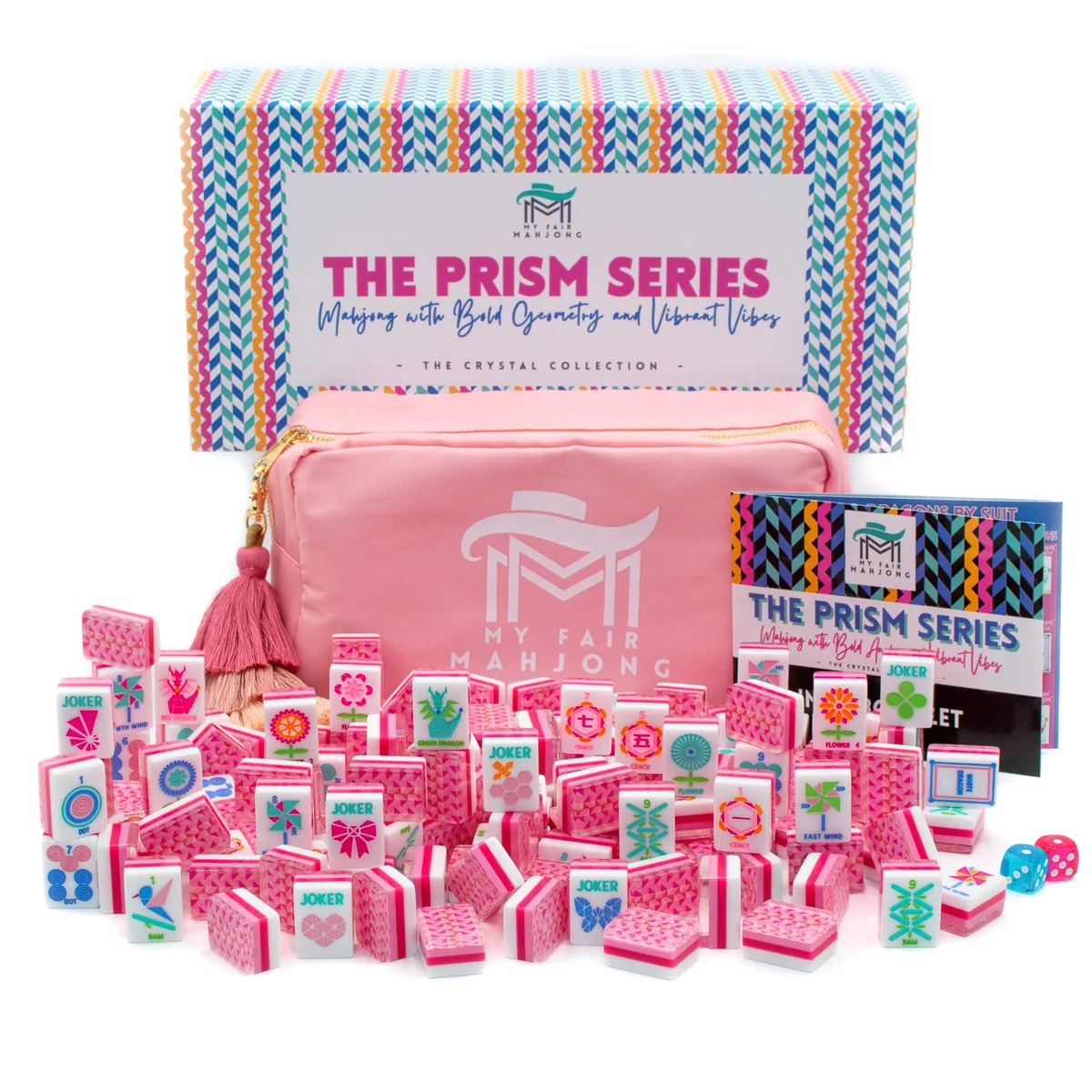 CRYSTAL PRISM | Pink | Mahjong with Bold Angles and Vibrant Vibes