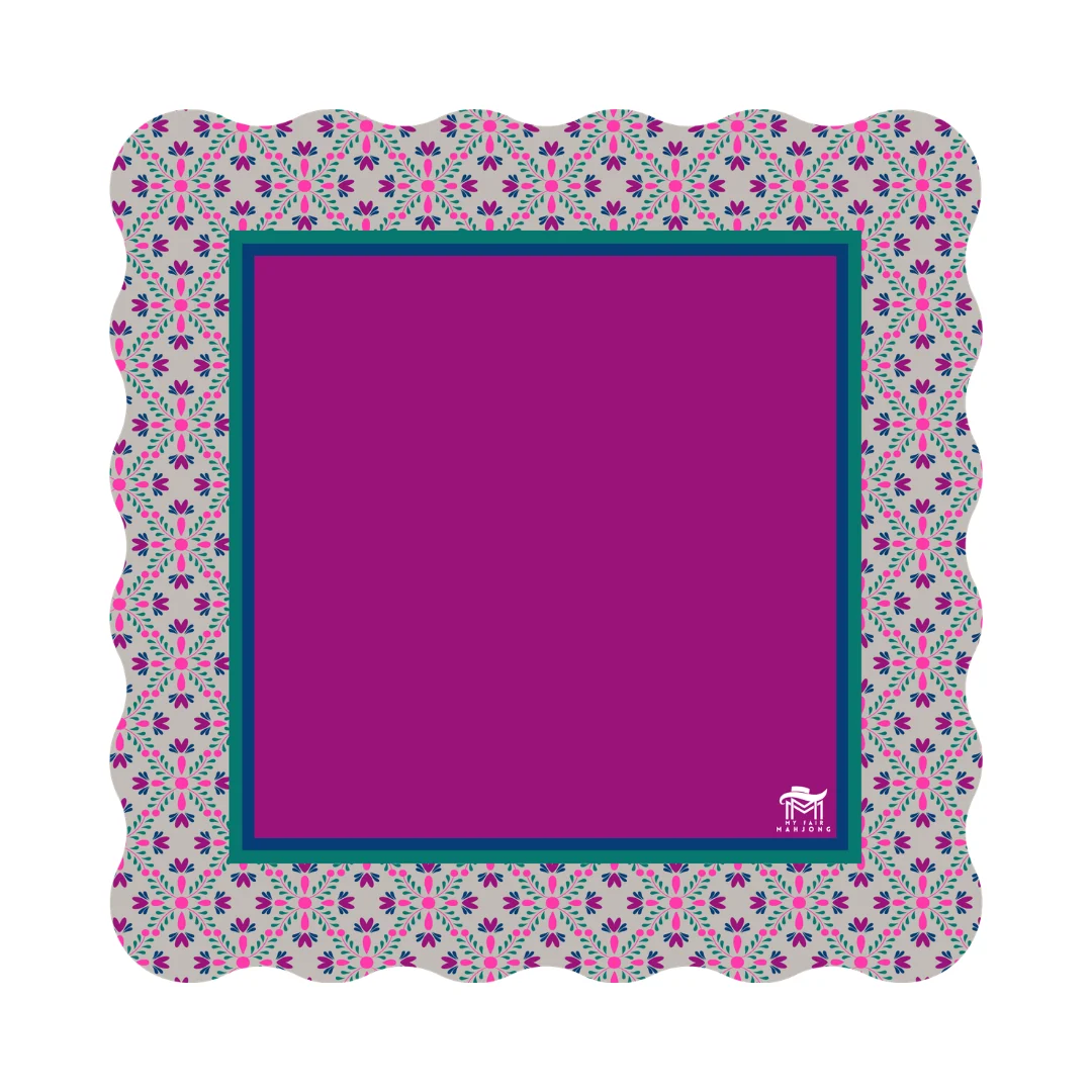MAHJONG MAT  |  Garden Party  |  Mulberry  |  31" x 31"