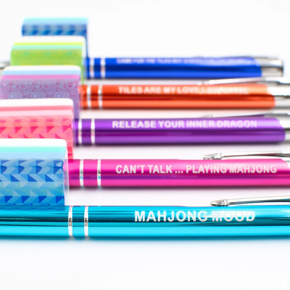 MAHJONG PEN SET | 5 Colorful Pens with Funny Mahjong Sayings