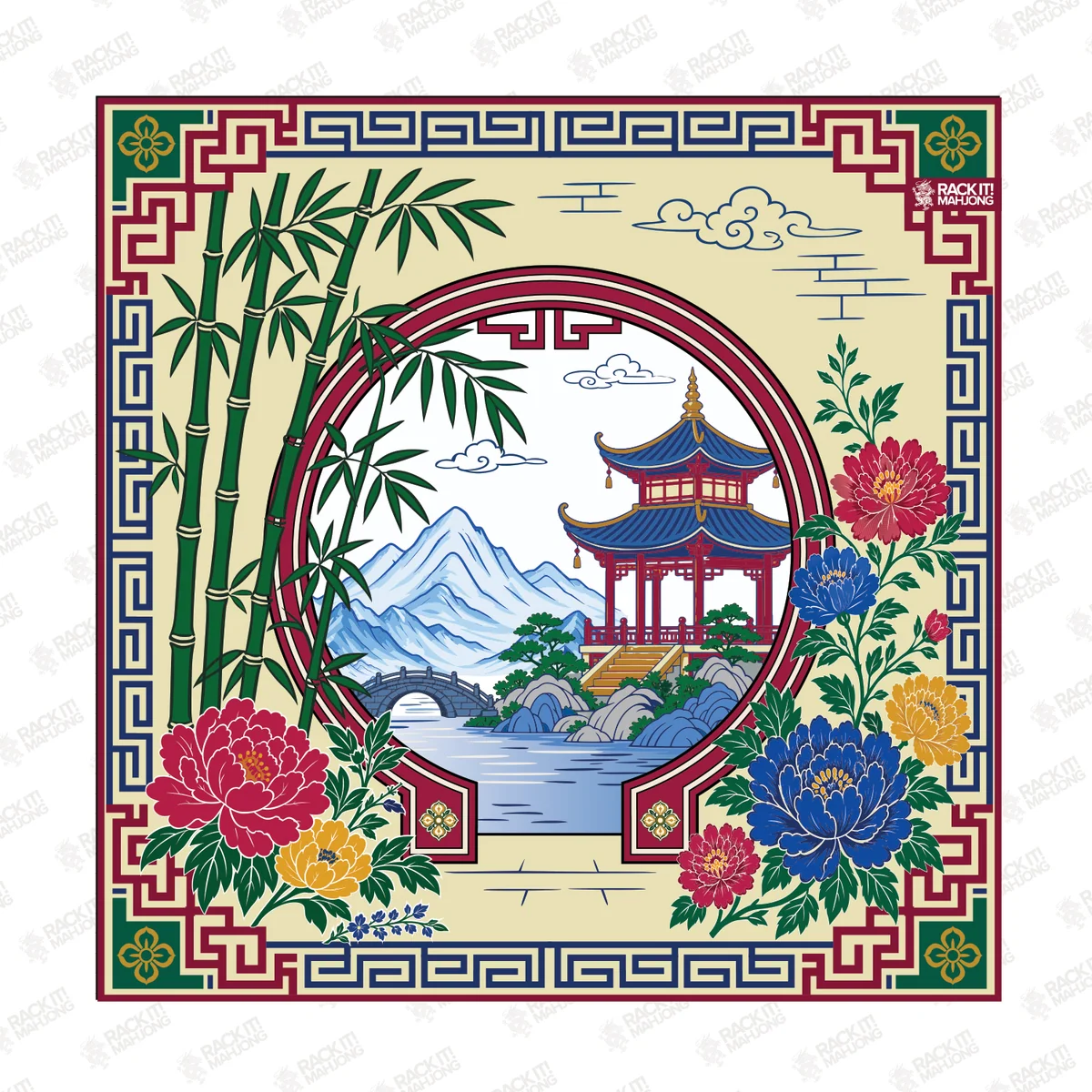 Lake Garden Mahjong Mat (Backorder 3-Weeks)