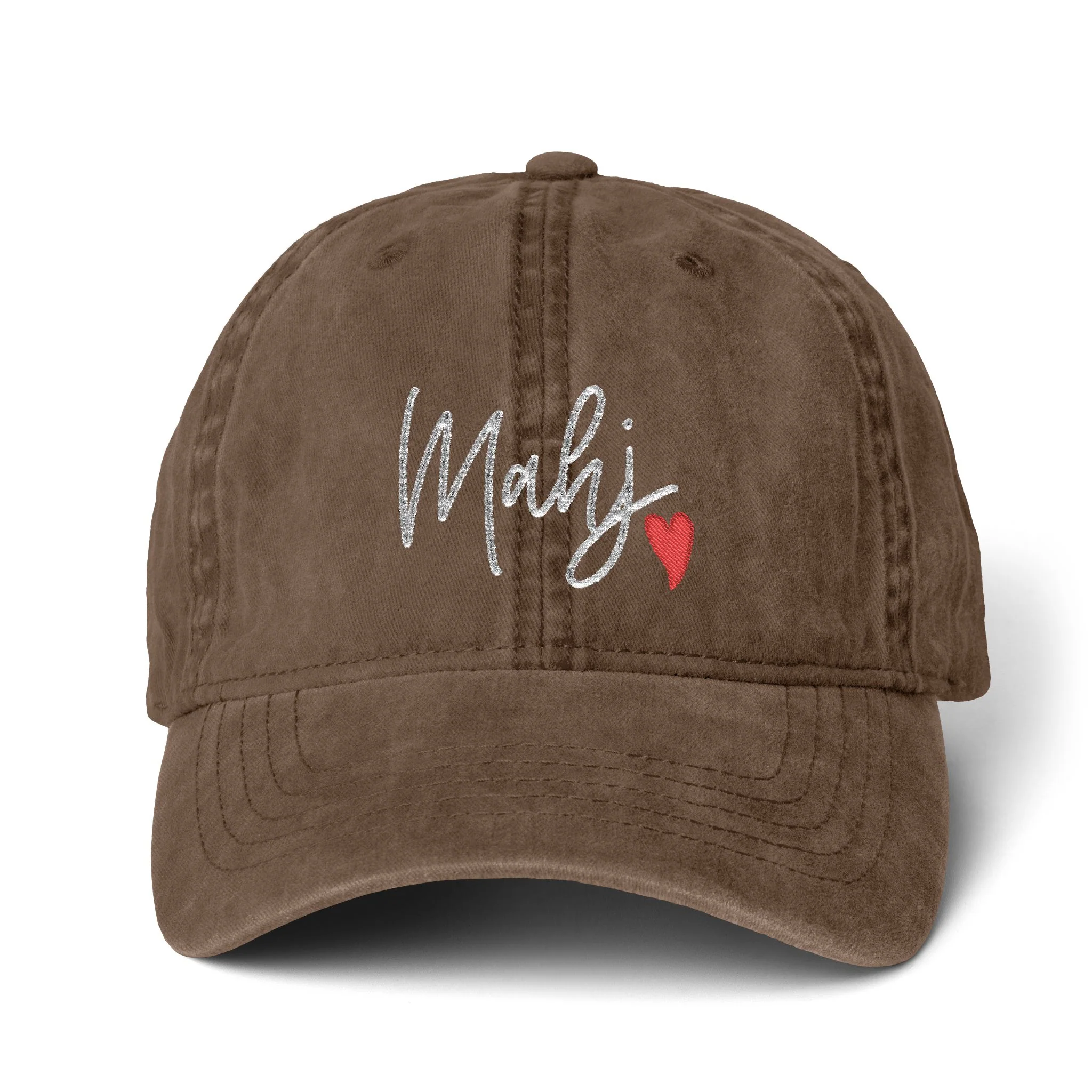 Mahj Love Pigment-Dyed Cap with Fashion Undervisor (Embroidery)