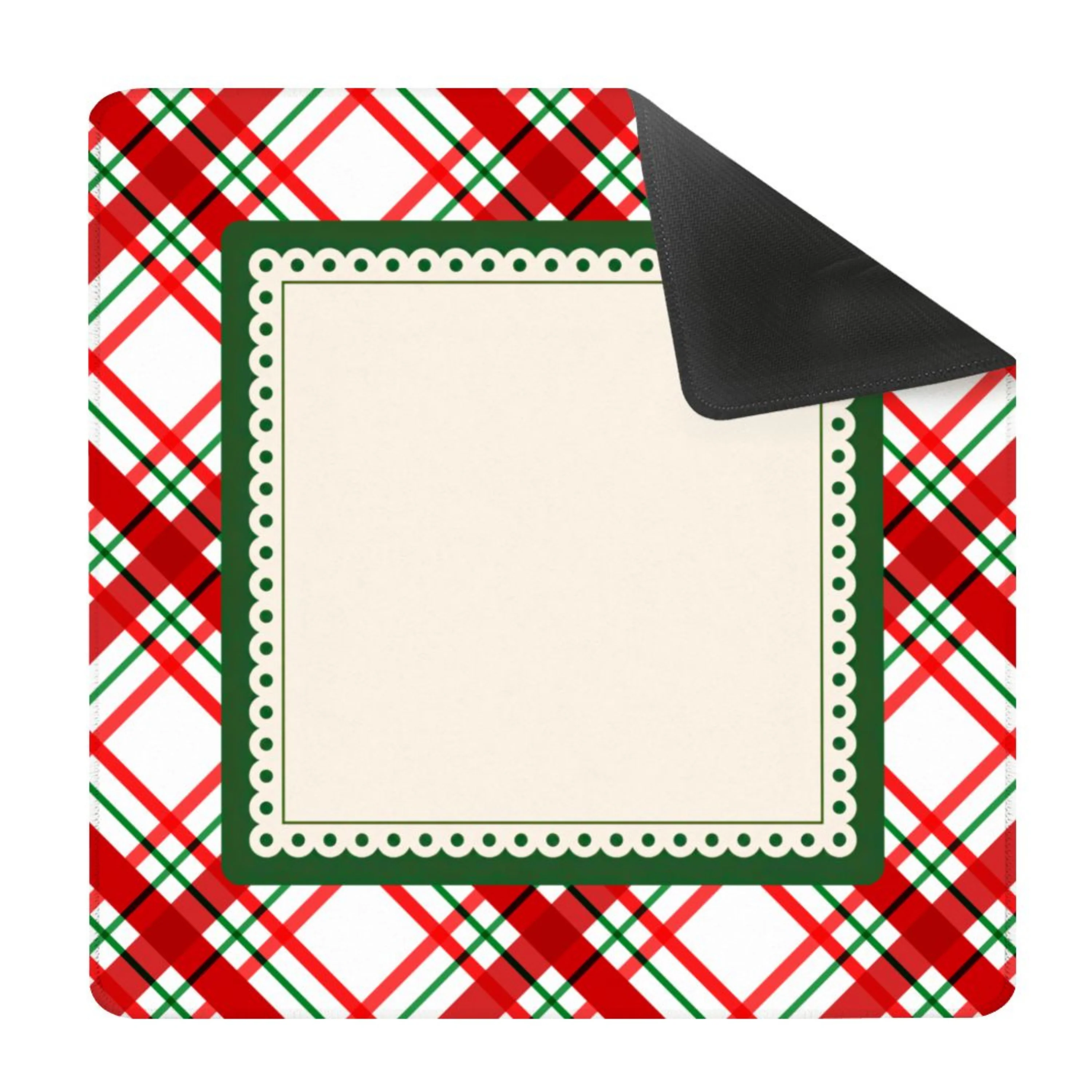 Classic Christmas Plaid Mahjong Mat (Ship Rolled up)