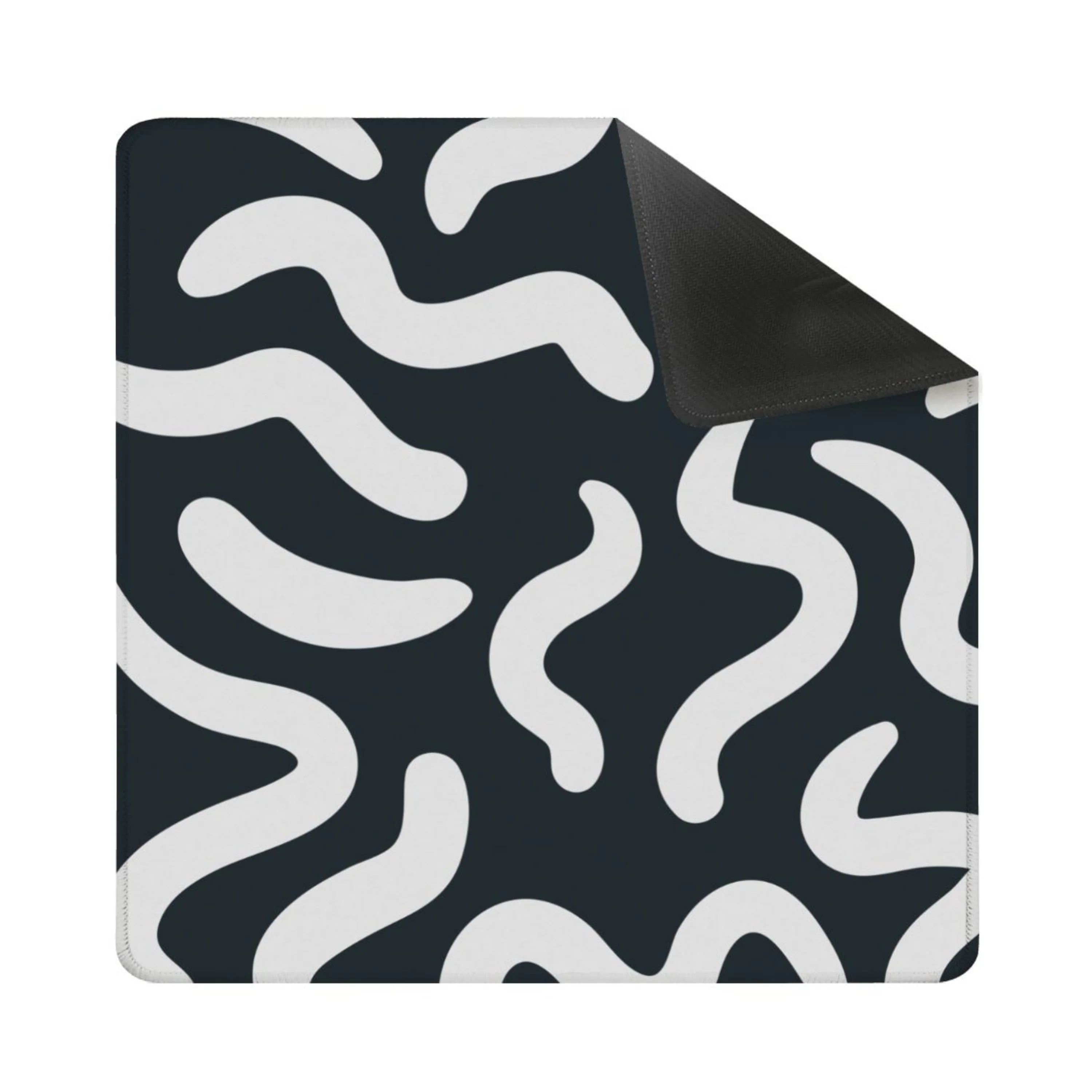 Black & White Abstract Square Mahjong Mat (Ship Rolled Up)