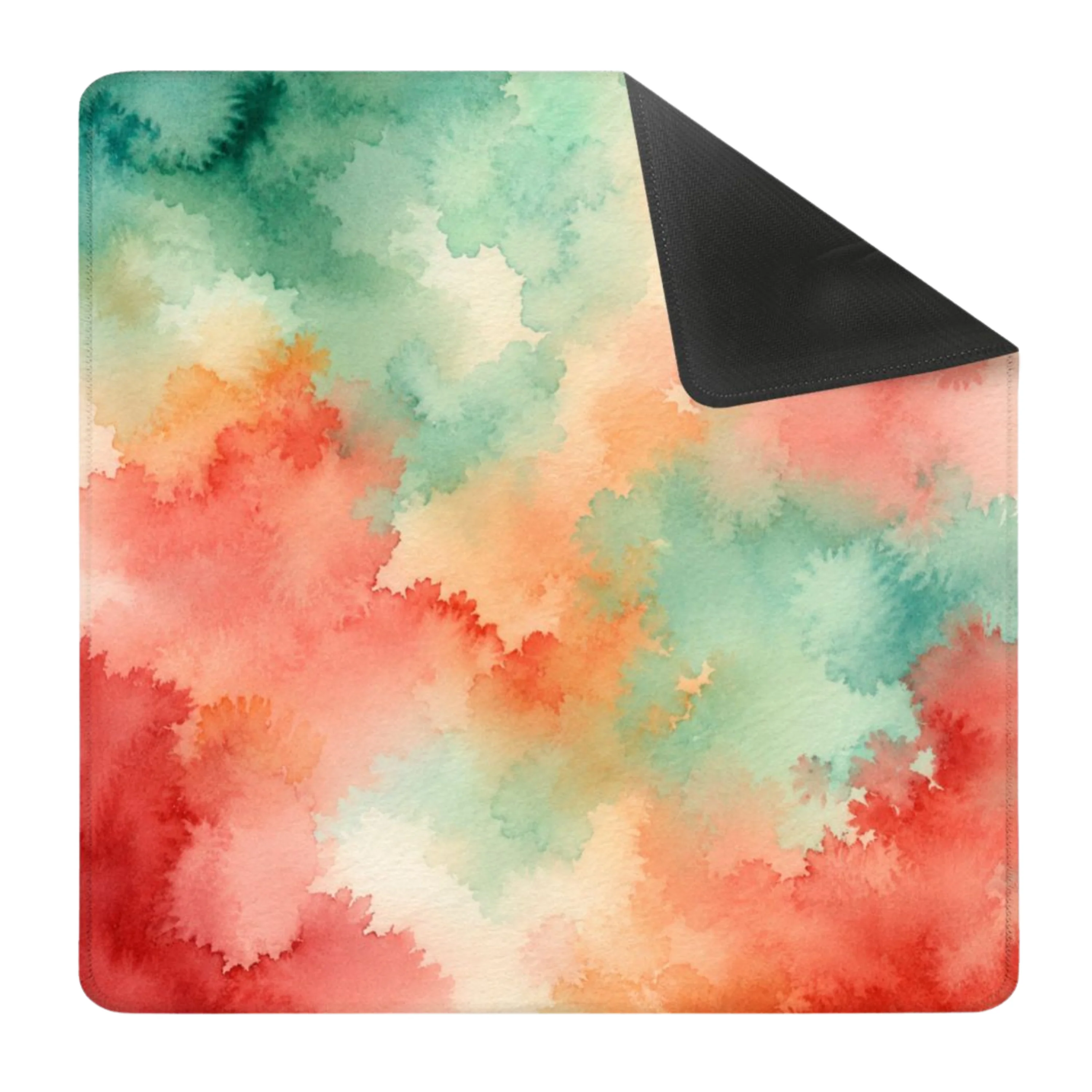 Mahjong Mat 31.5"x31.5" (Ship Rolled up) - Modern Abstract Watercolor Square Mahjong Mat