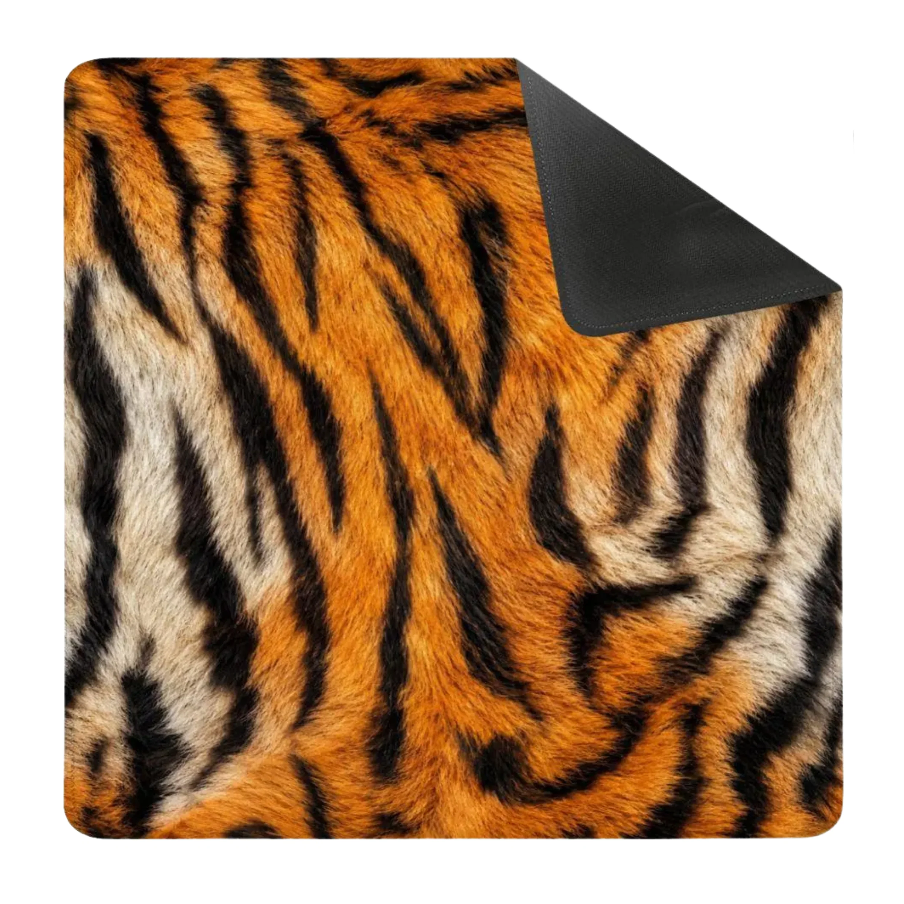 Mahjong Mat  - Tiger Print Mahjong Mat | Bold Animal Game Table Mat, 31.5 Inch Square