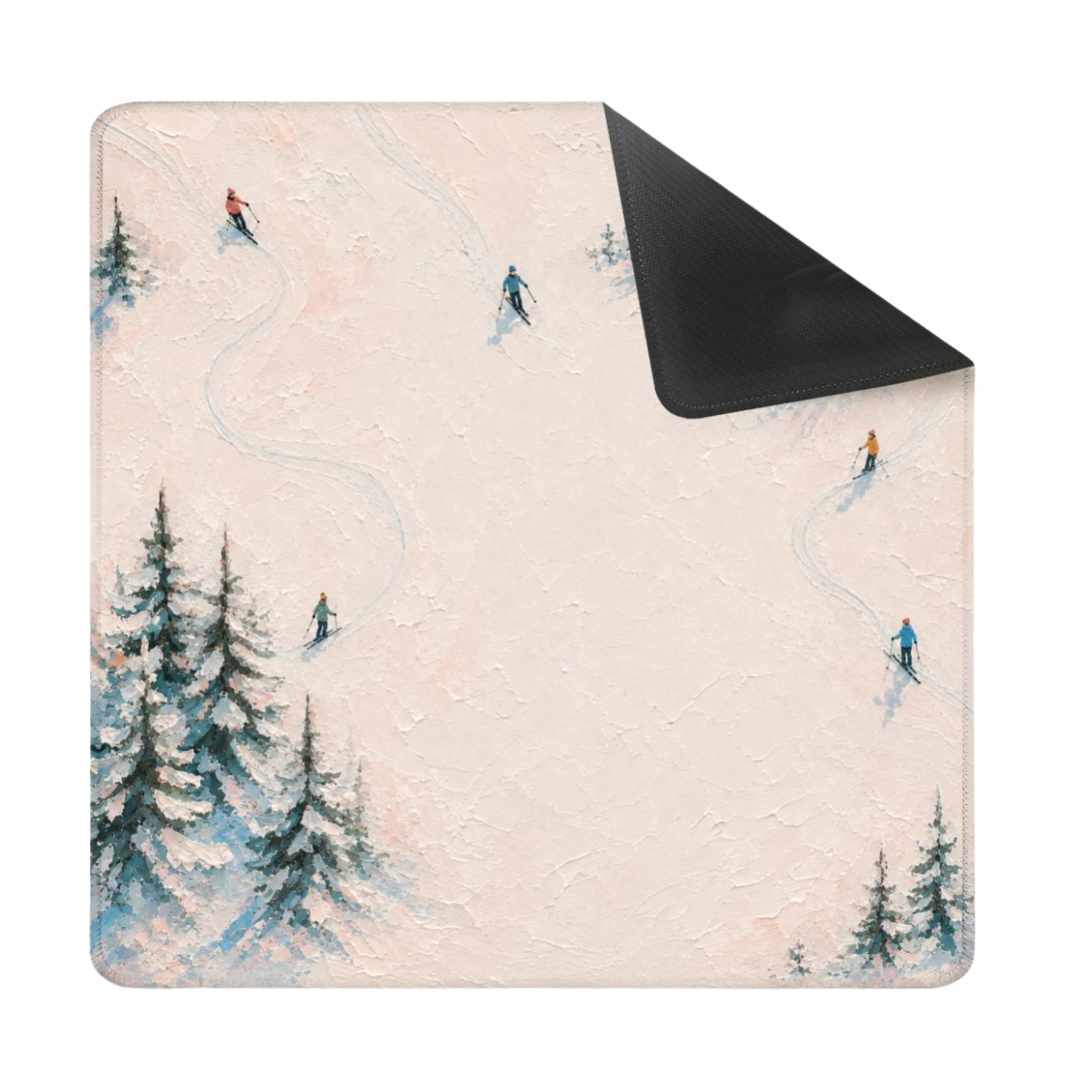 Winter Ski Resort Square Mahjong Mat (Ship Rolled Up)