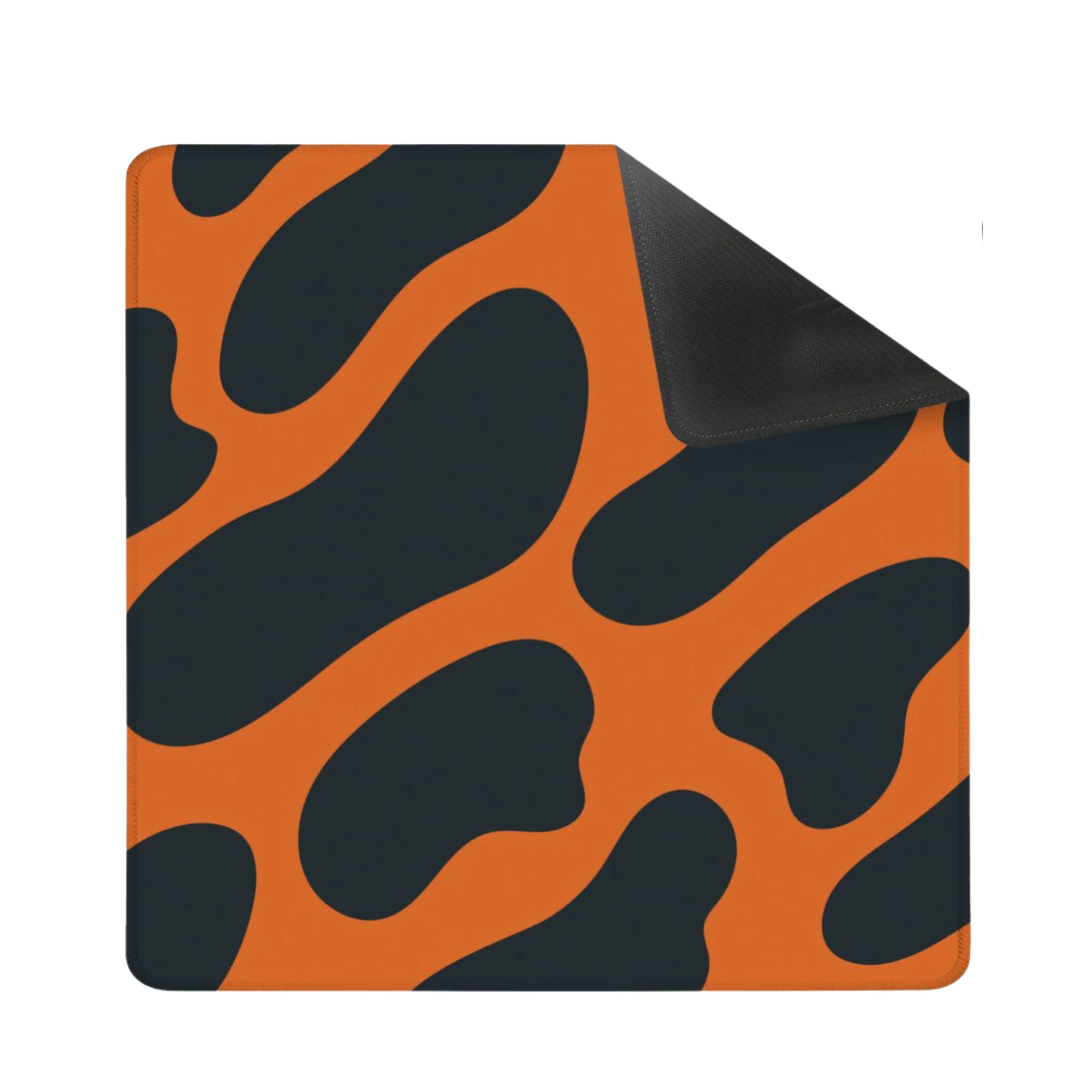 Orange Black Abstract Square Mahjong Mat (Ship Rolled Up)