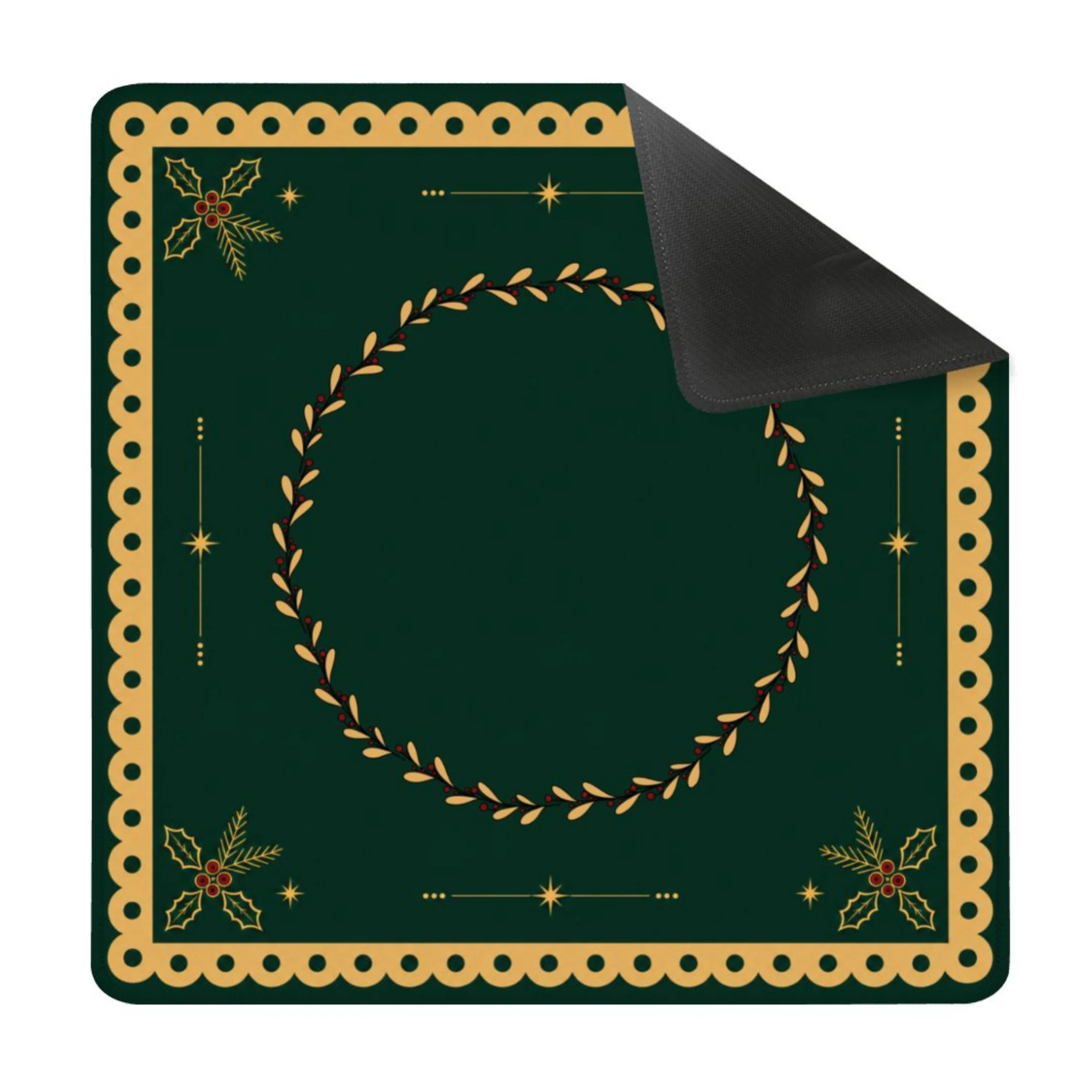 Golden Christmas Mahjong Mat(Ship Rolled up)