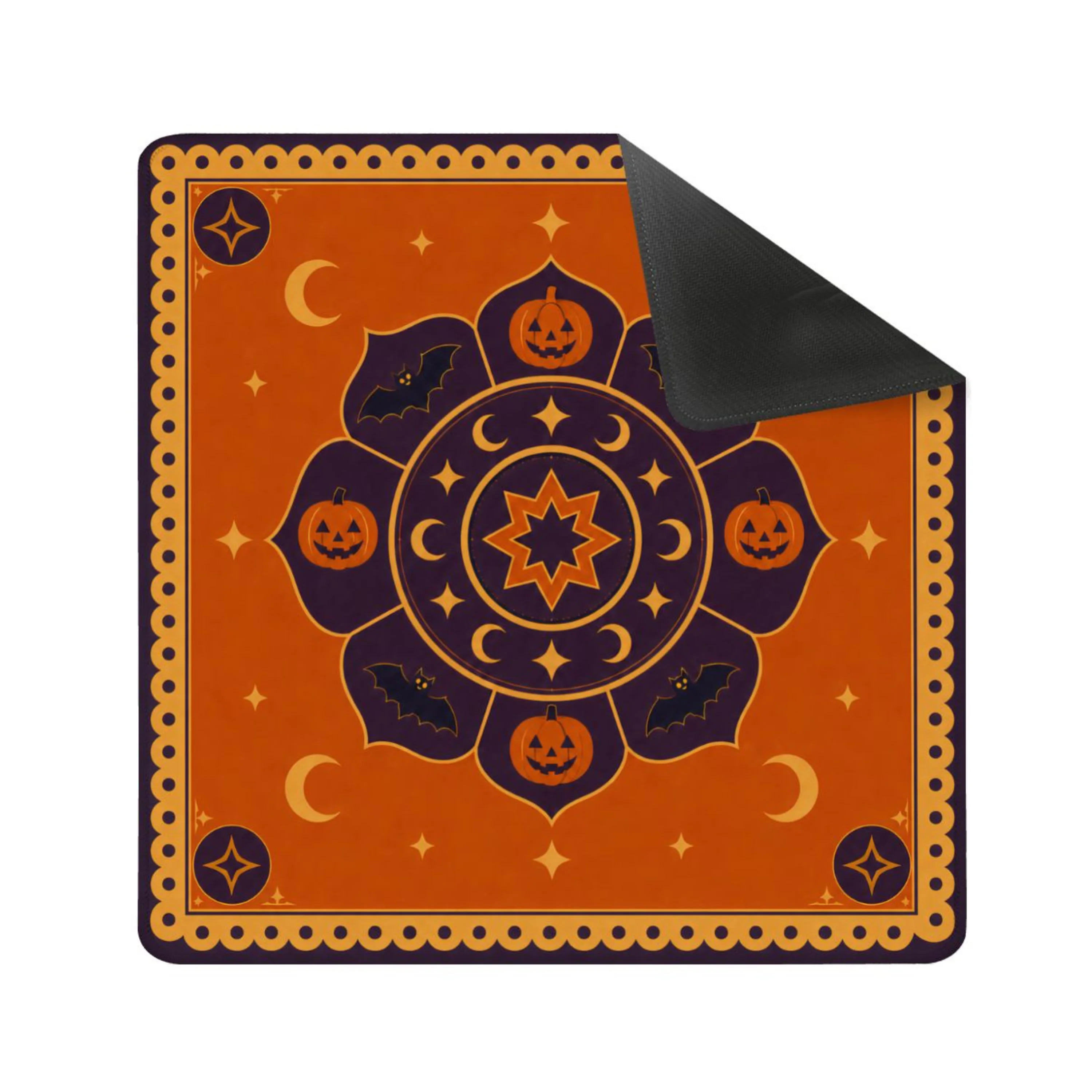 Minimalist Halloween Mandala Mahjong Mat(Ship Rolled up)