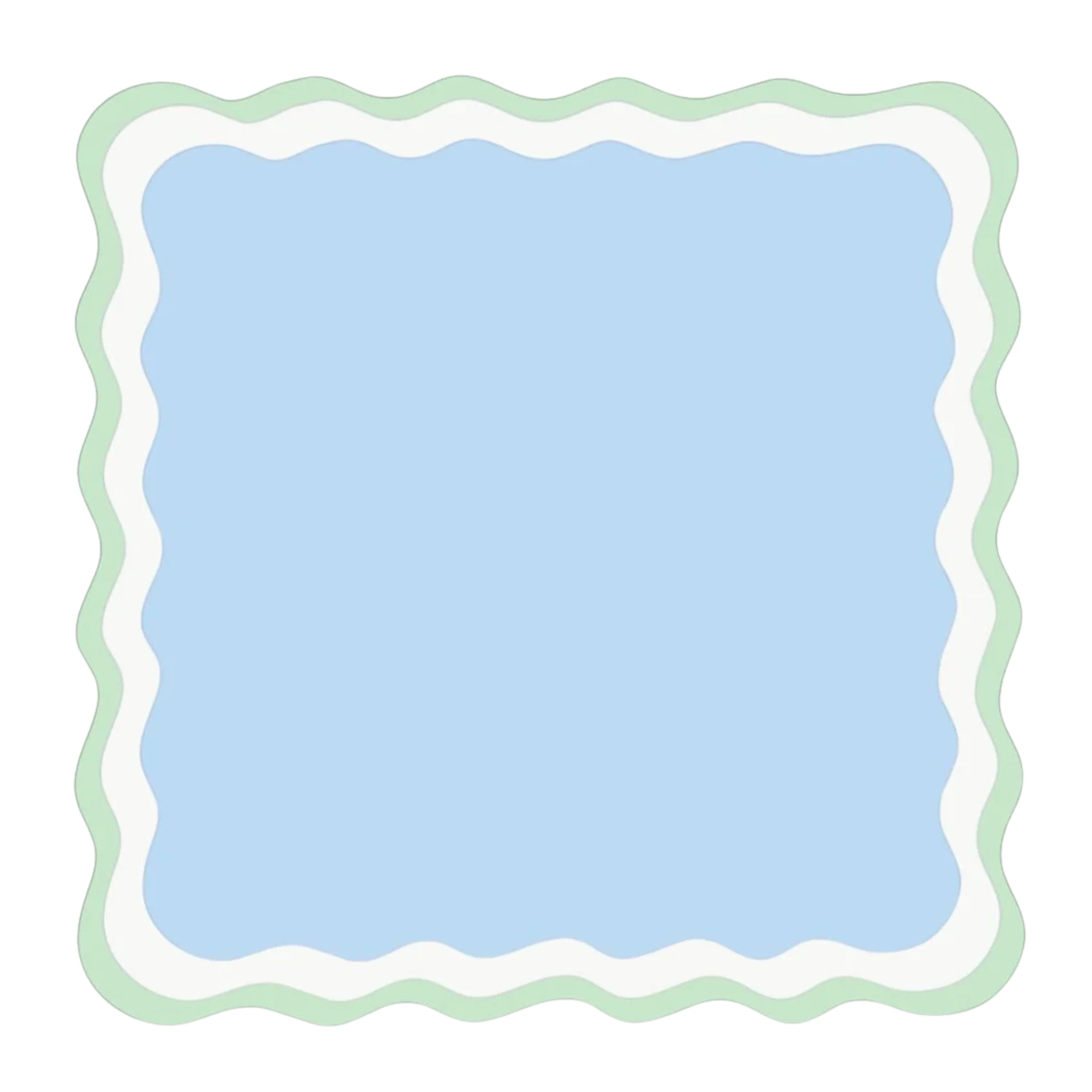 Mahjong Mat 31.5"x31.5" (Ship Rolled up) - Scalloped Shape Blue and Green Mahjong Mat