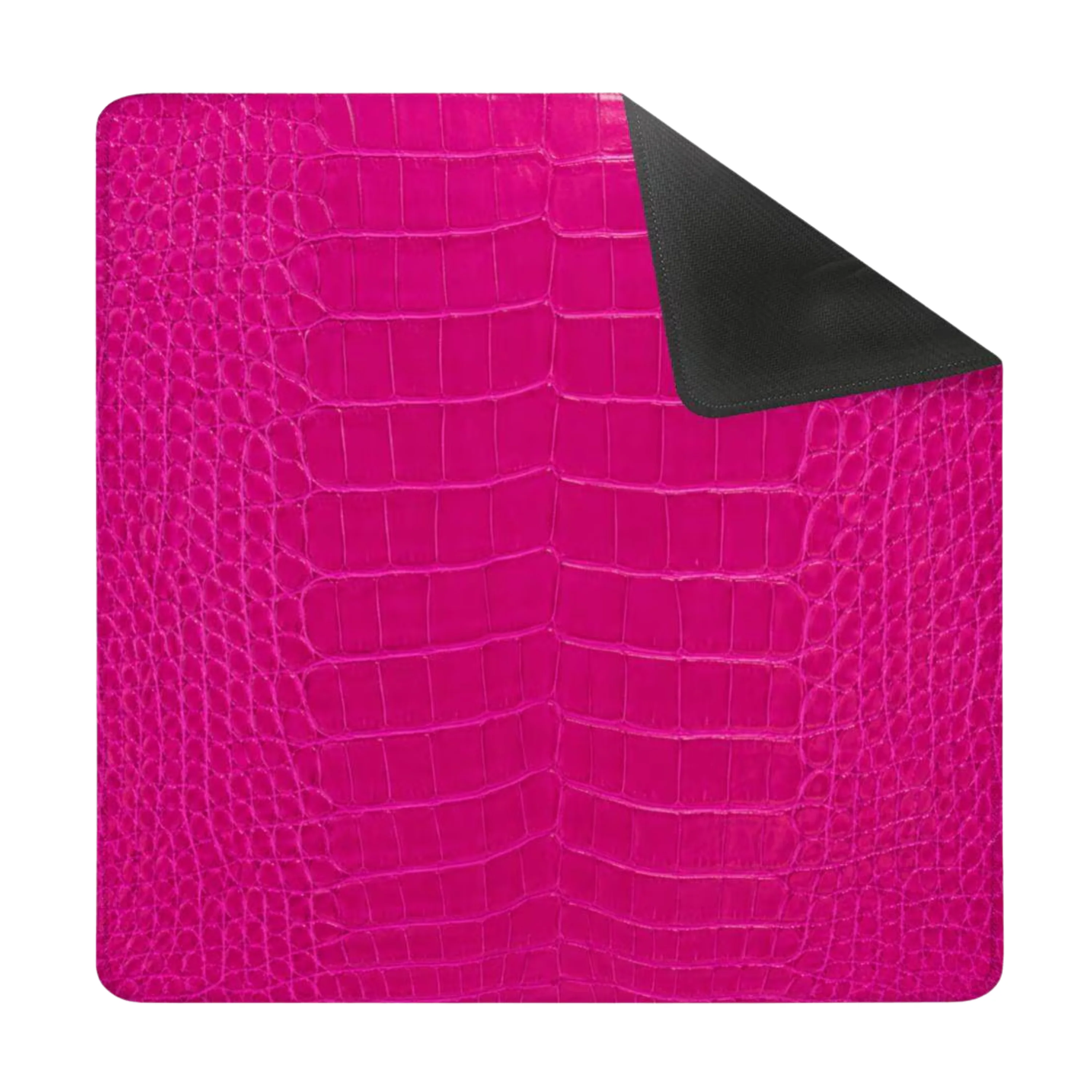 Mahjong Mat - Hot Pink Crocodile Print Mahjong Mat, Non-Slip Table Game Surface, Poker Cards (31.5"x31.5")