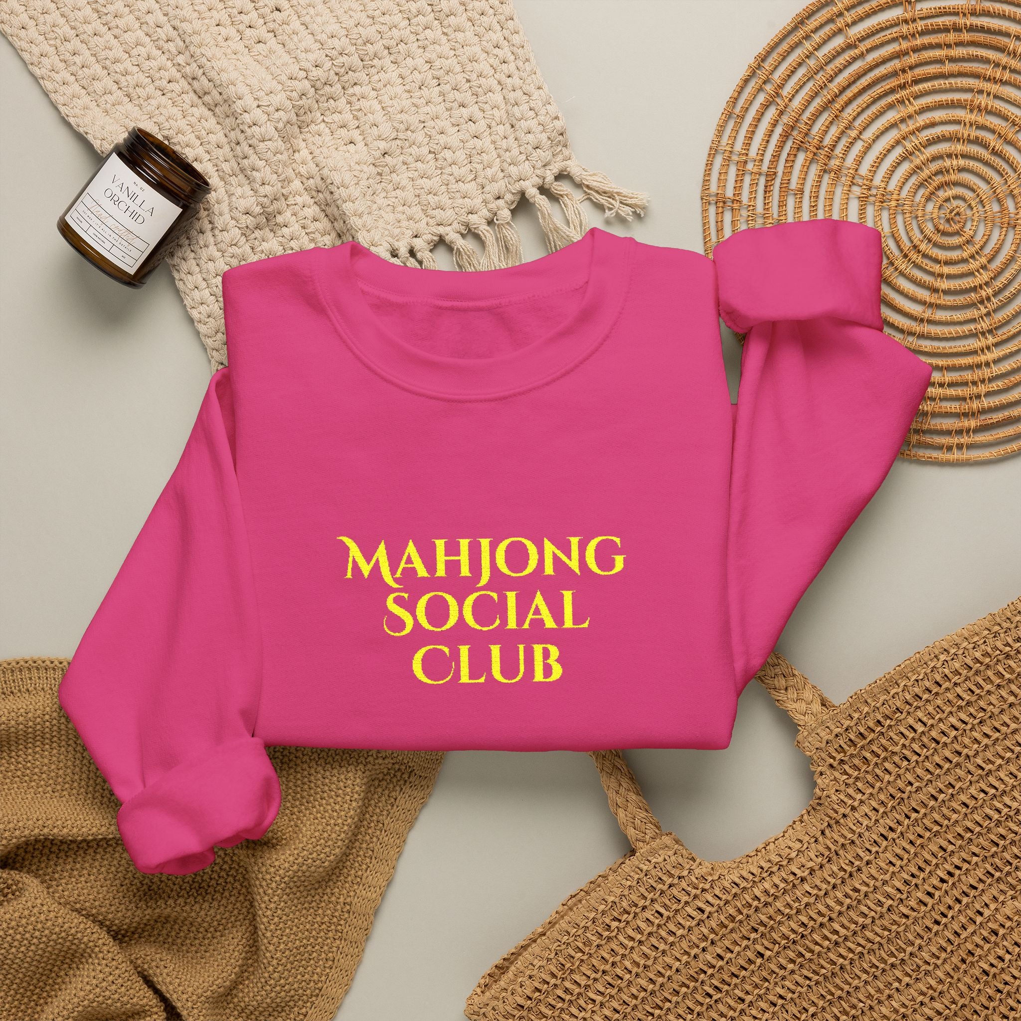 Mahjong Social Club Embroidery Sweatshirt | Crewneck Pullover