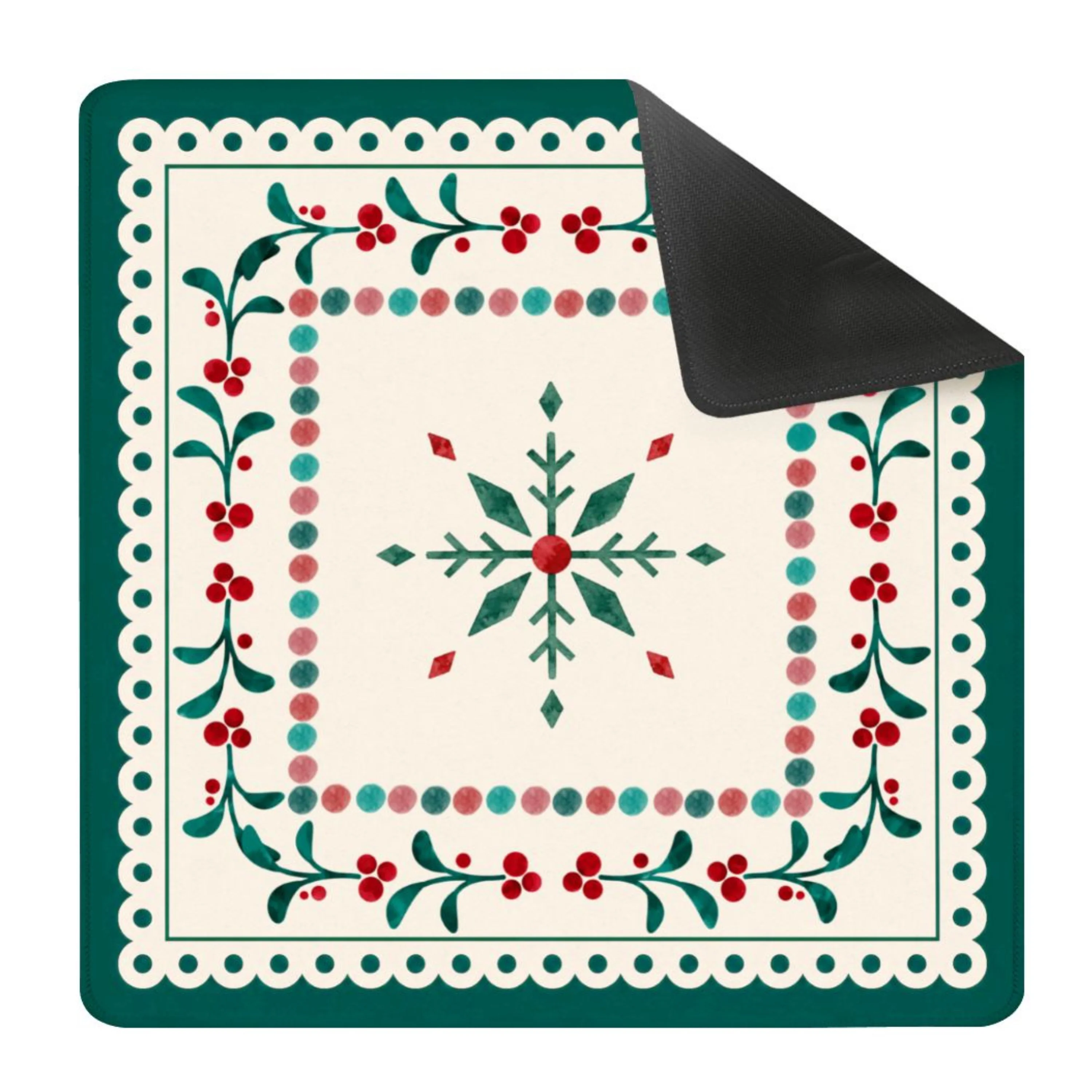 Christmas Holly Mahjong Mat (Ship Rolled up)