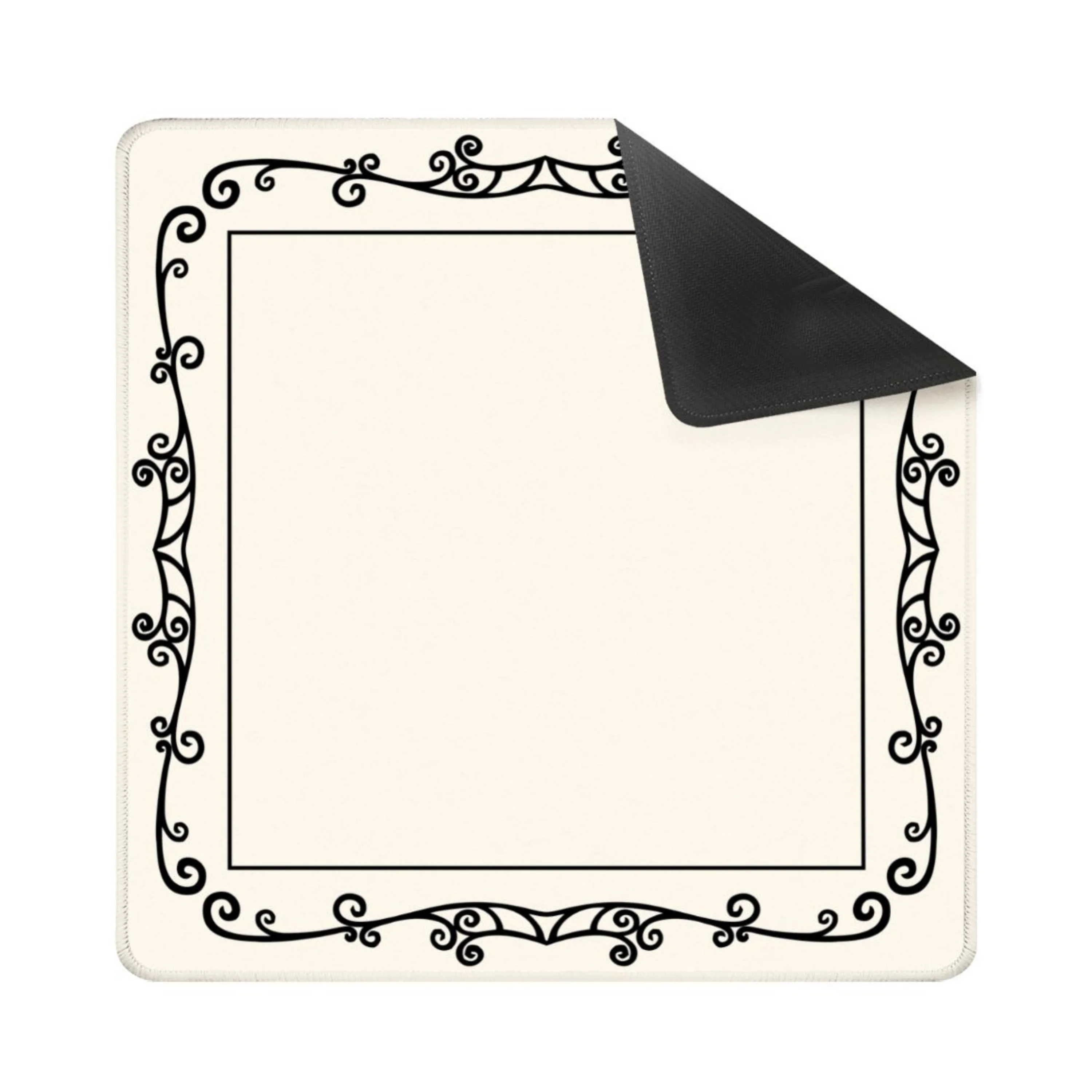 Minimalist Ivory Scroll Mahjong Mat 31.5"x31.5" (Ship Rolled up)