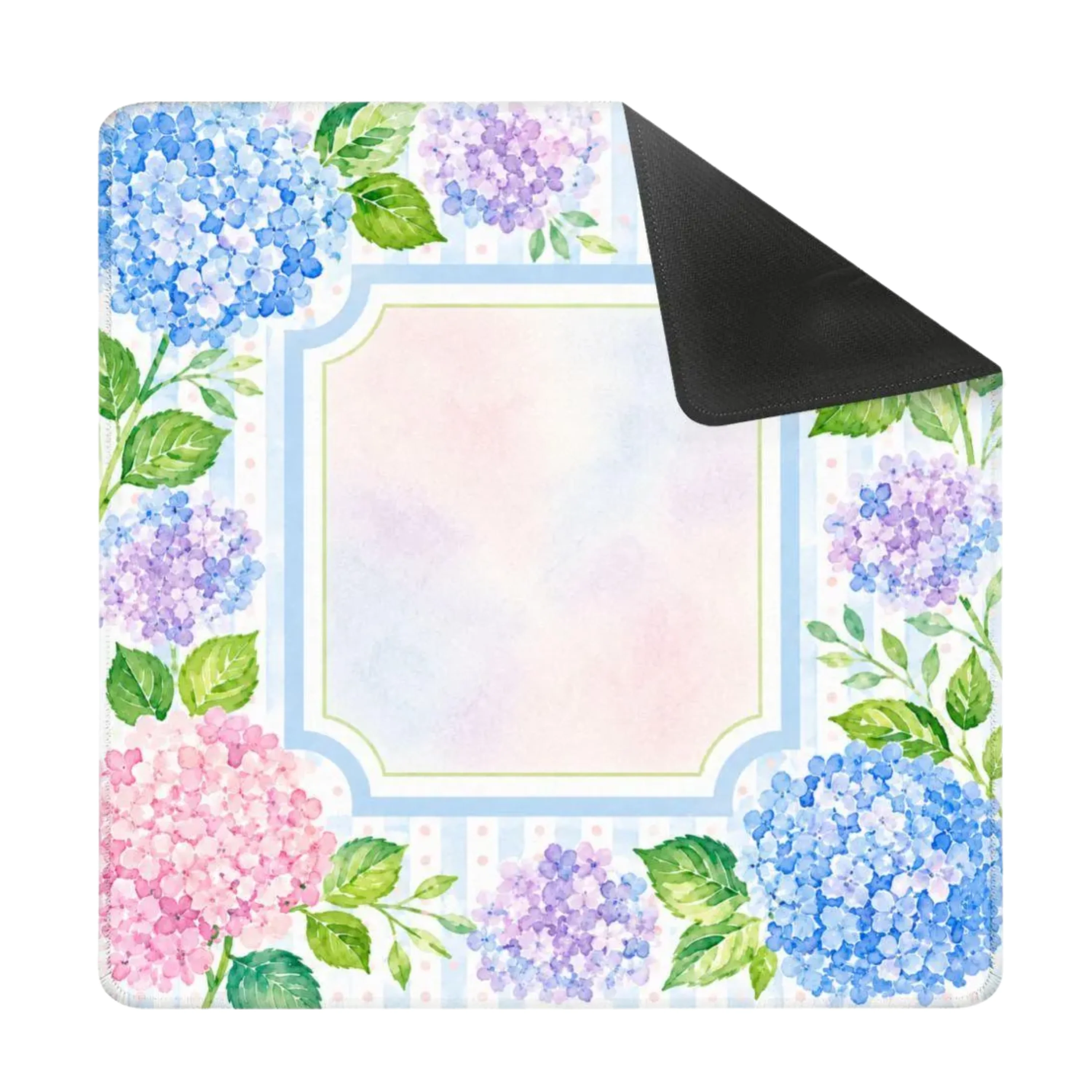 Mahjong Mat 31.5"x31.5" (Ship Rolled up) - Pastel Hydrangea Mahjong Mat with Watercolor Floral Design