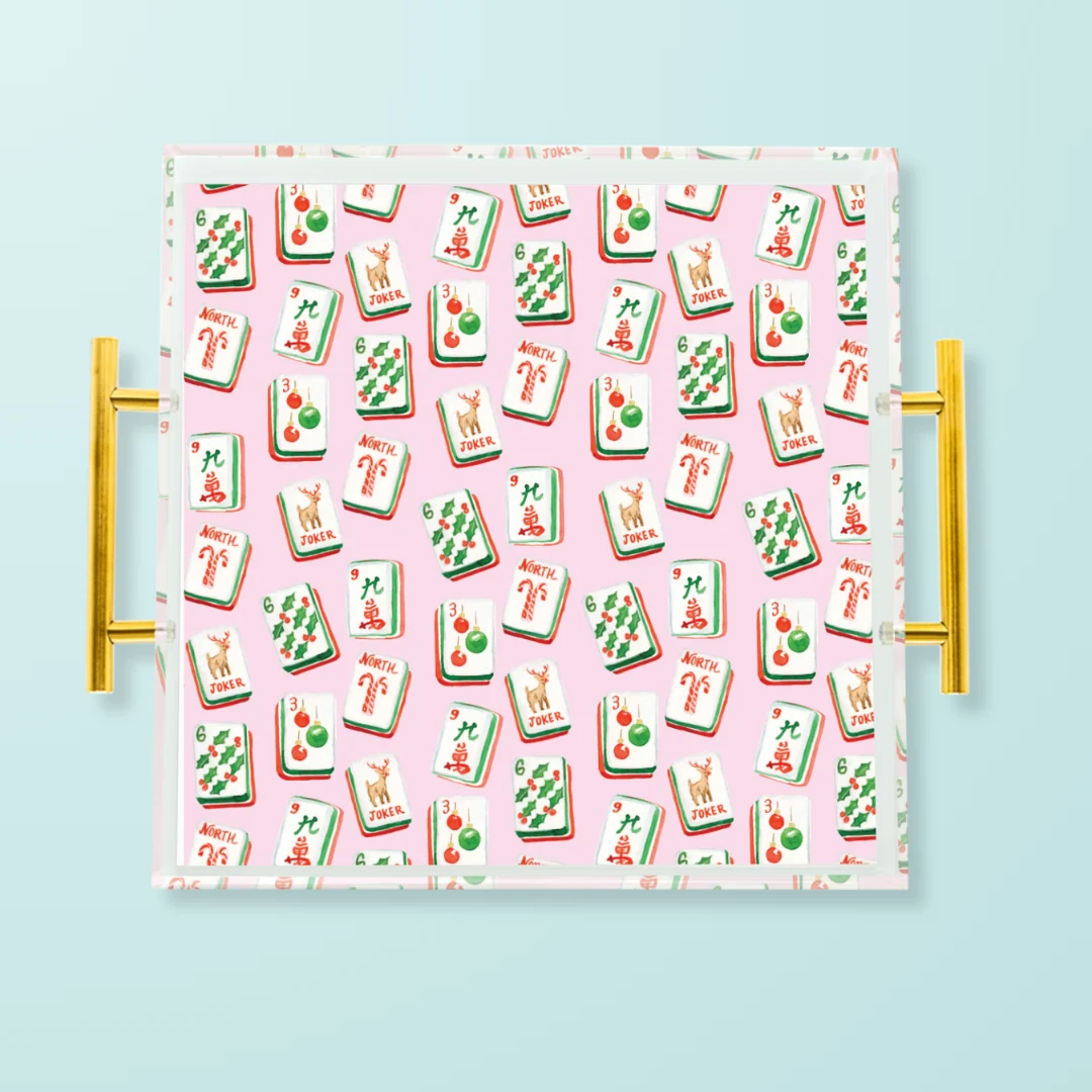 Holiday Mahjong Acrylic Tray