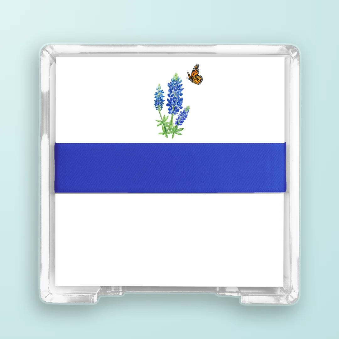 Bluebonnet and Butterfly Square Desk Set