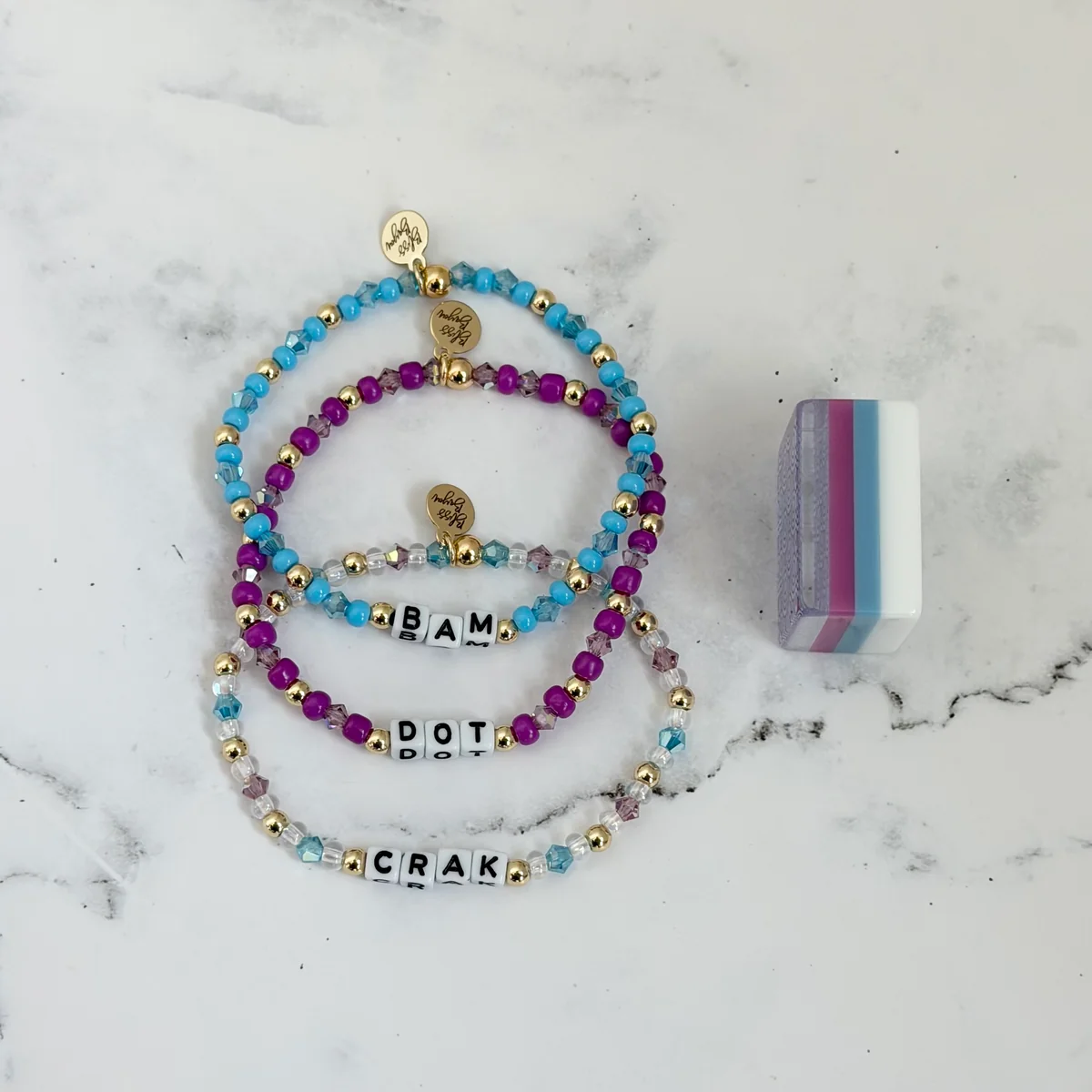 Crystal Confetti Purple Bracelet Set