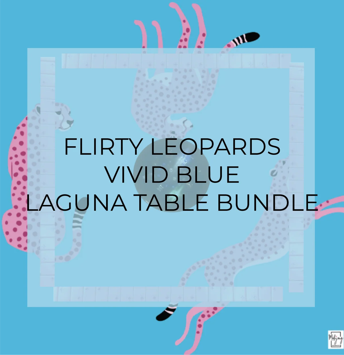 IN STOCK - The Laguna Flirty Leopards Table - Vivid Blue