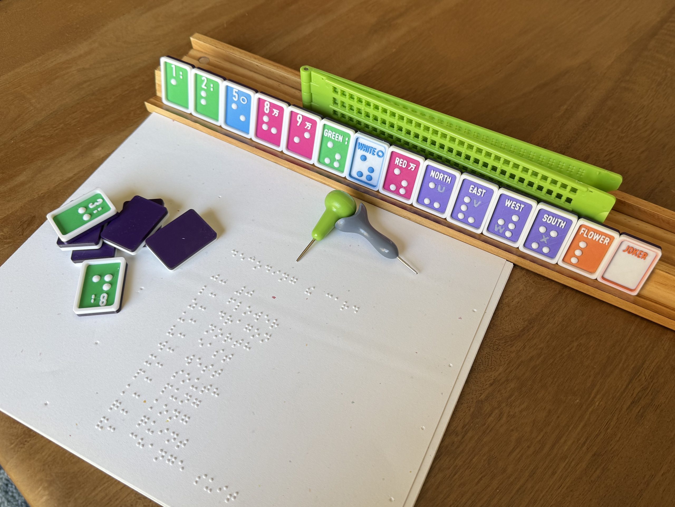 Braille Mahjong Card