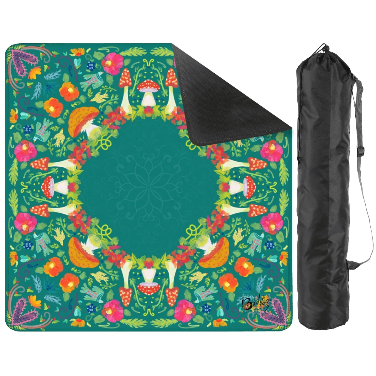 Mahjong Mat (Made in USA) Neon summer nights green