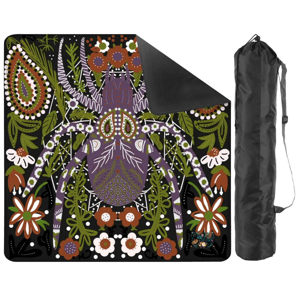 Folk art spider Mahjong Mat 31.5"x31.5" (Ship Rolled up)