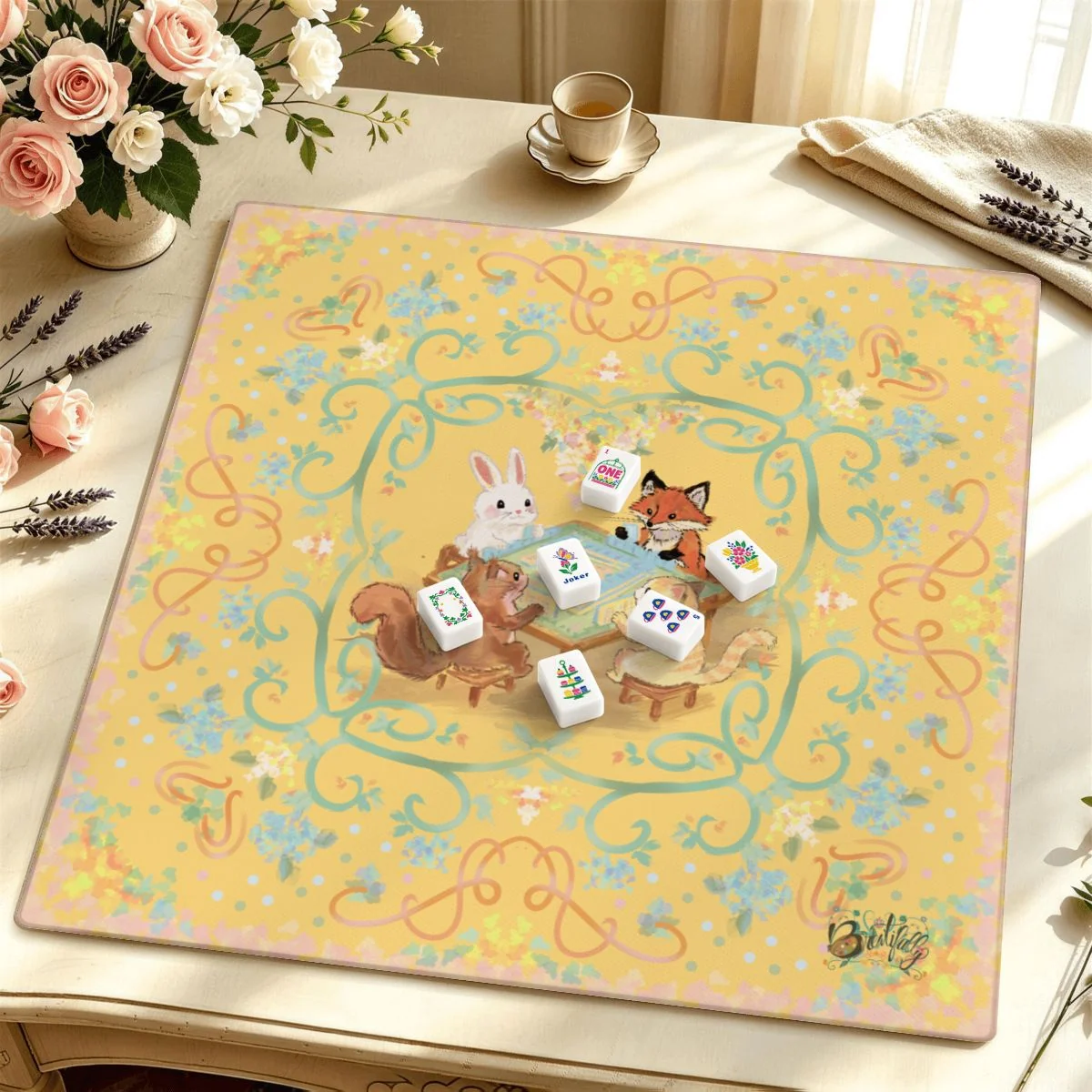 Mahjong Mat SleekSurface (Made in USA) Pretty,PrettyPlayers- Choose uour colorway