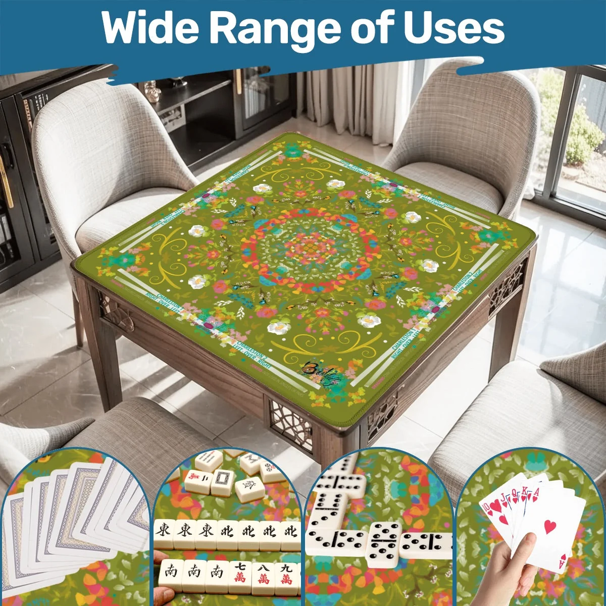 Mahjong Mats- Rubber-backed full size 31.5”