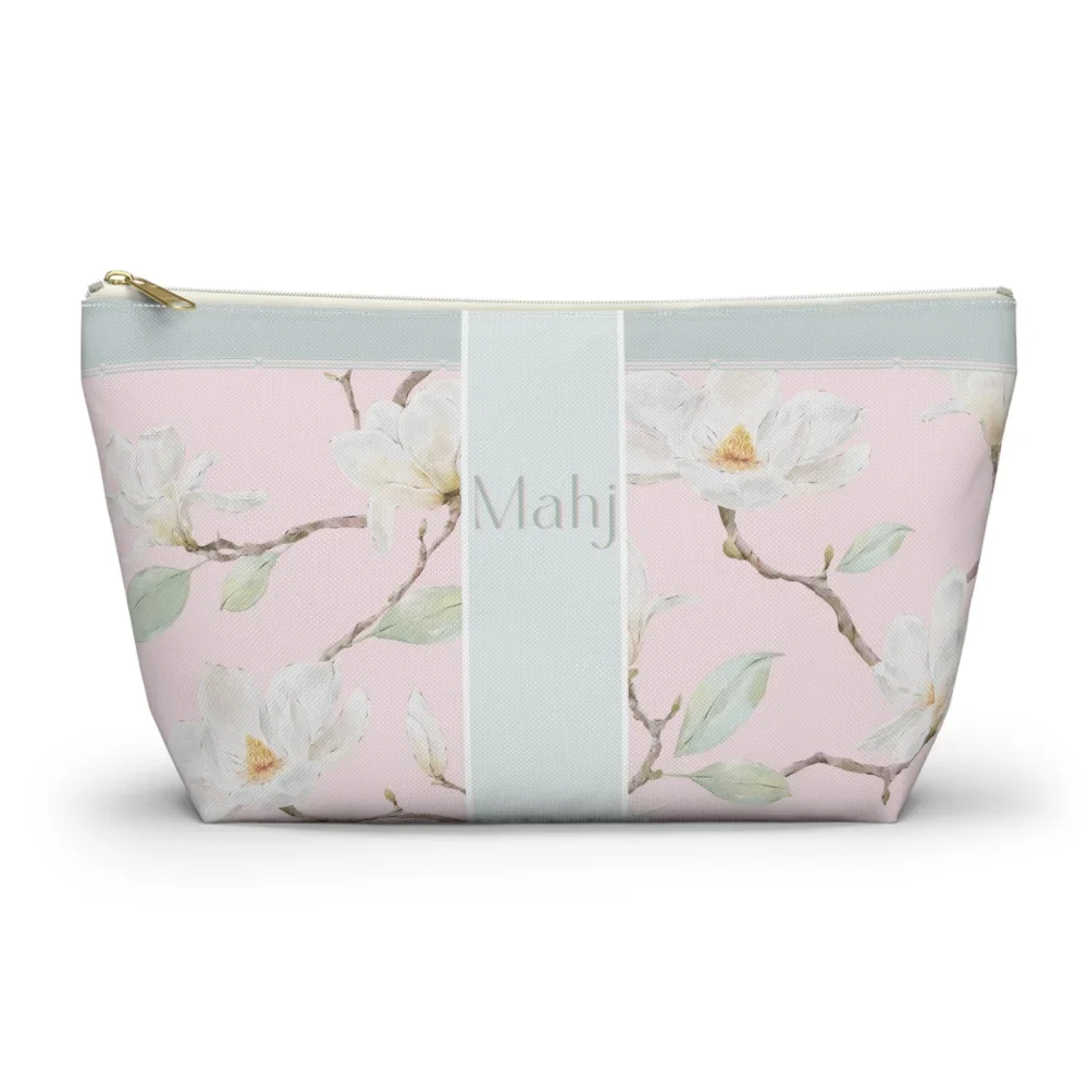 Pink Magnolia Mahjong Tile Bag