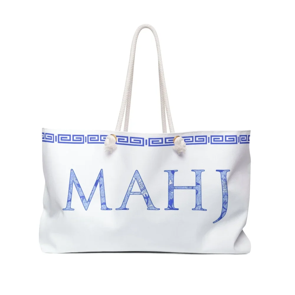 Blue Mahjong Tote Bag