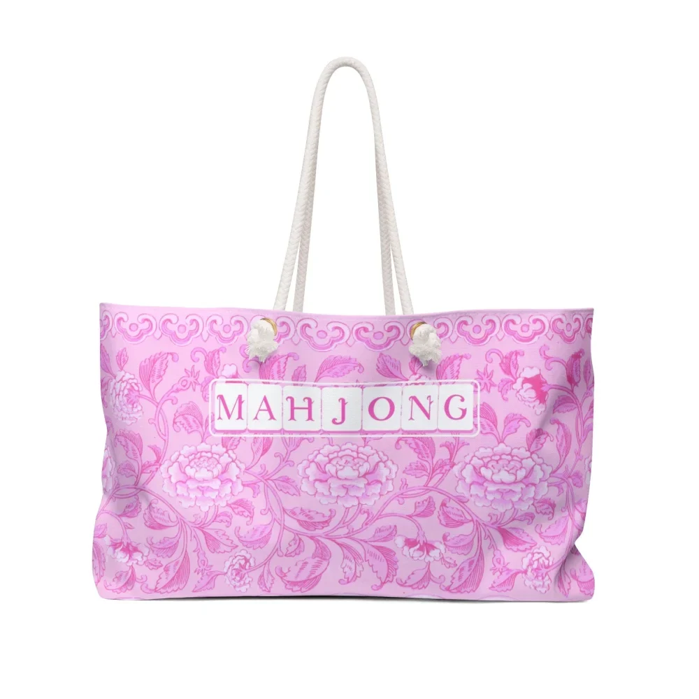 Pink Chinoiserie Mahjong Tote