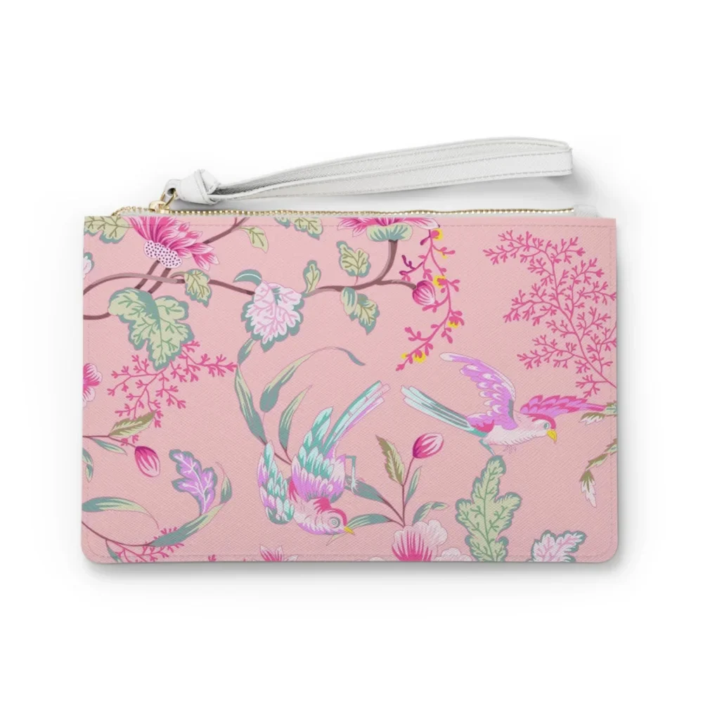Pink Chinoiserie Mahjong League Card Clutch