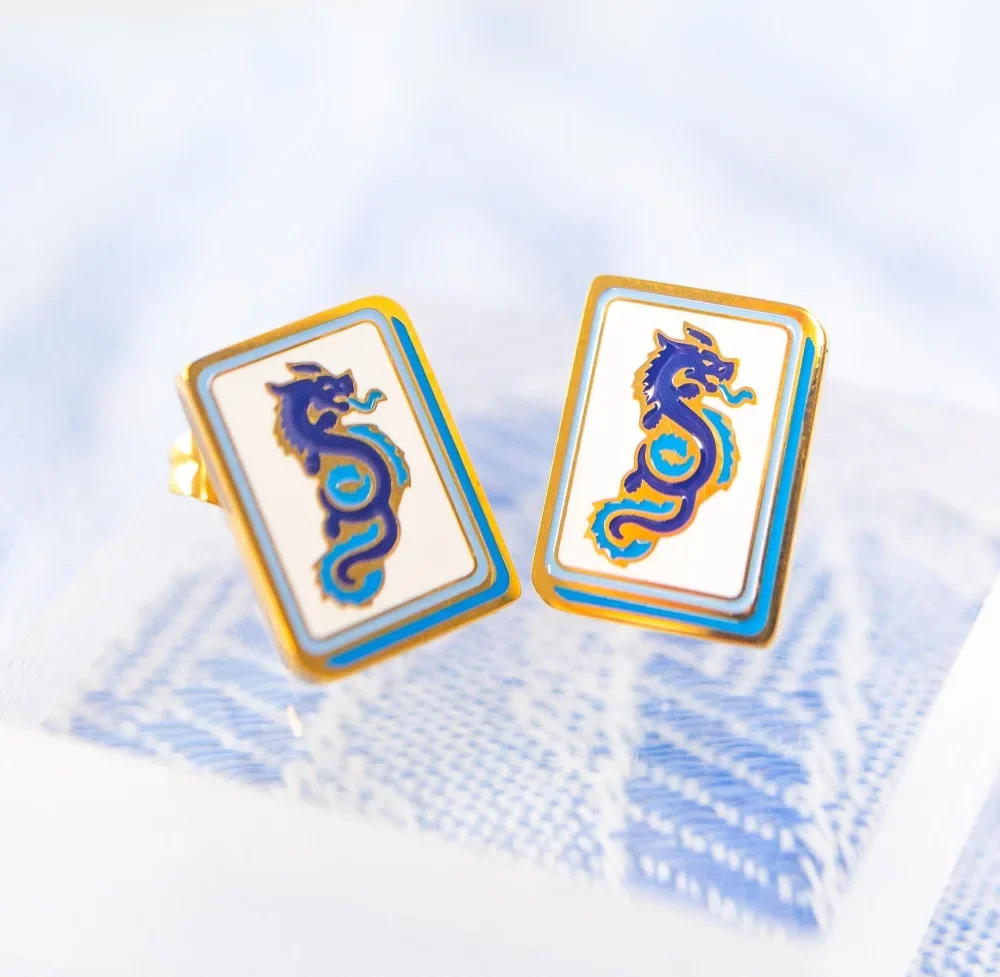 Dragon Mahjong Earrings