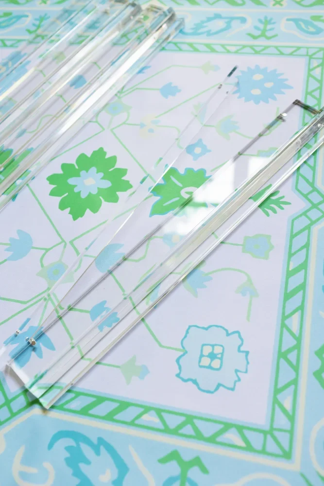 Clear Lucite Mahjong Racks, 19 Inch, Set of 4