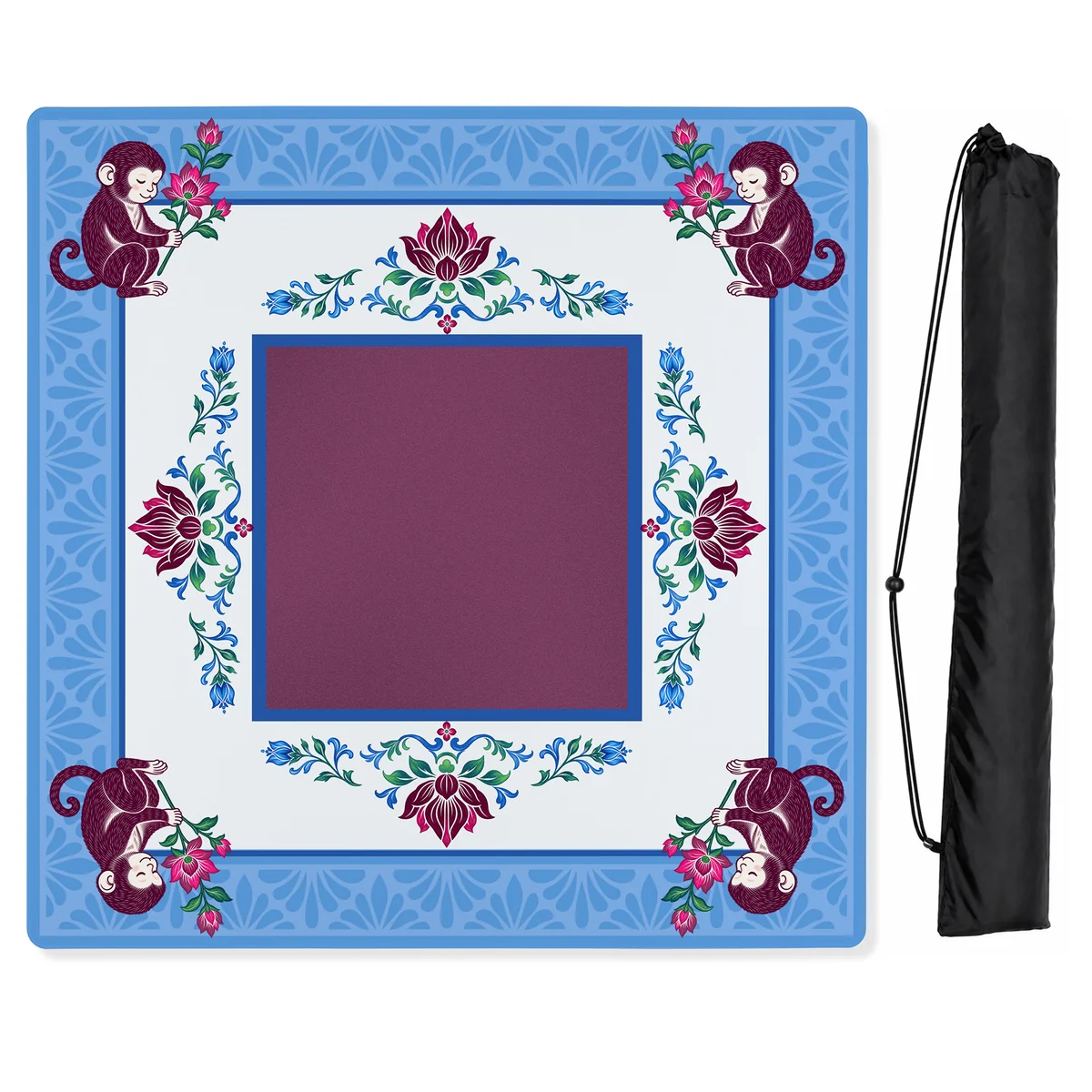Blue Monkey Collection Mahjong Mat for Table - Shipped Rolled
