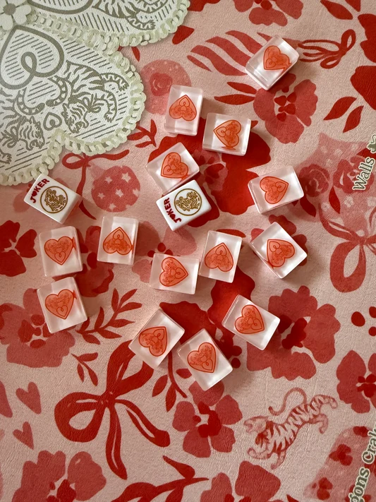 Mahjong Mat, DITSY CHRISTMAS, MARASCHINO W/ RULES