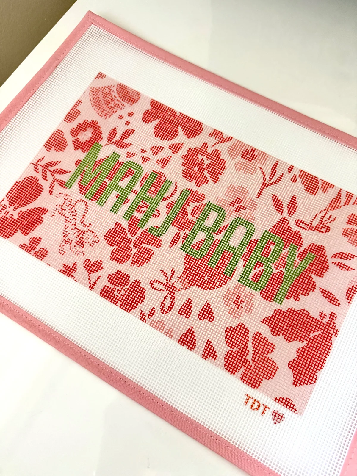 Mahj Baby Needlepoint Canvas, Ditsy Christmas, MARASCHINO