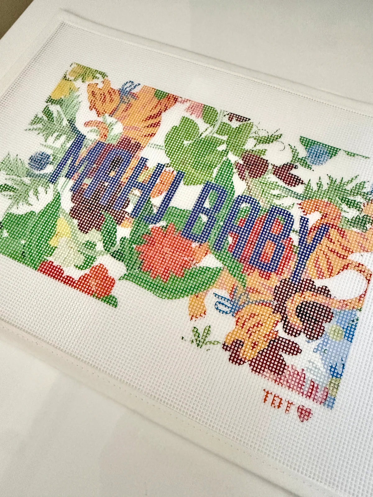 Mahj Baby Needlepoint Canvas, Jardín de Los Jefes