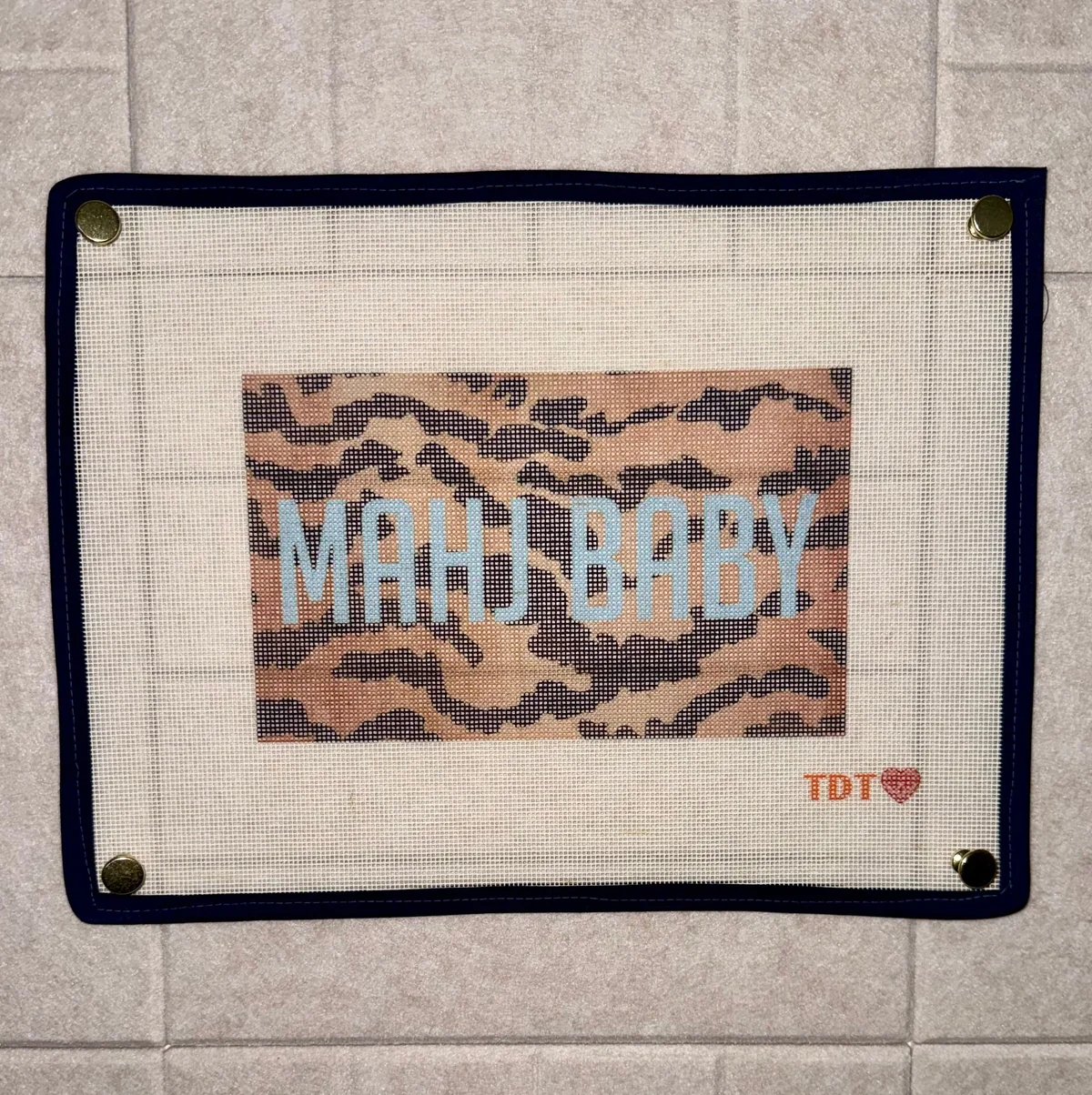 Mahj Baby Needlepoint Canvas, Tiger Stripe