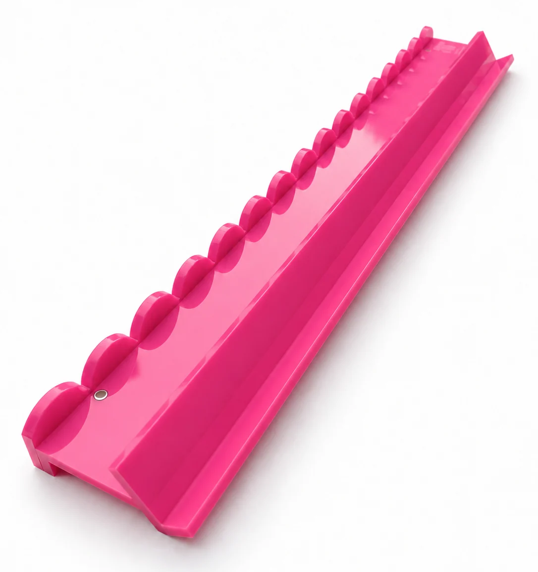 MAHJenta Pink Acrylic Mahjong Rack Set — Scalloped Pushers