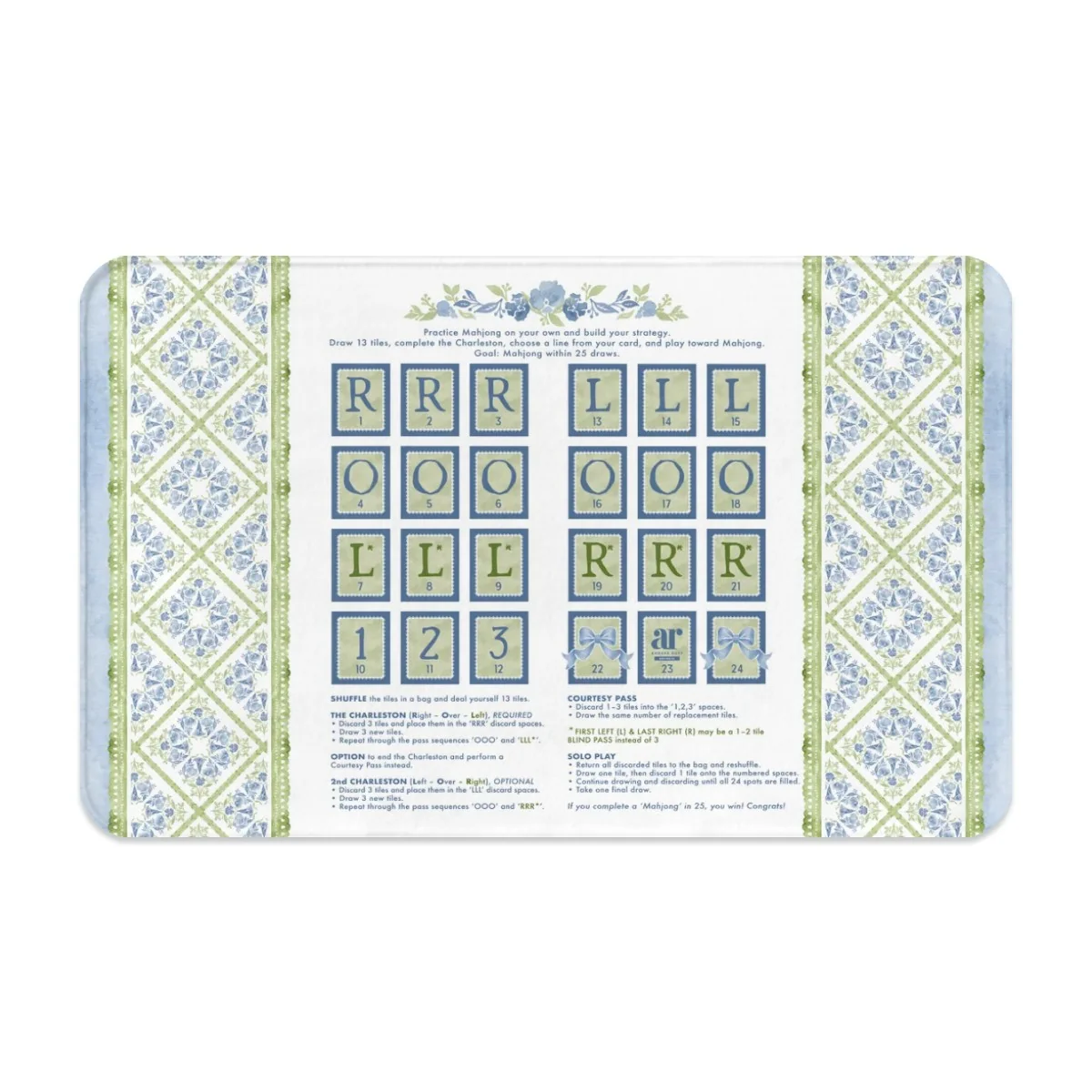 The Garden Room Solo Play Mahjong Mat