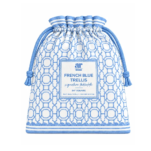 French Blue Trellis Tablecloth