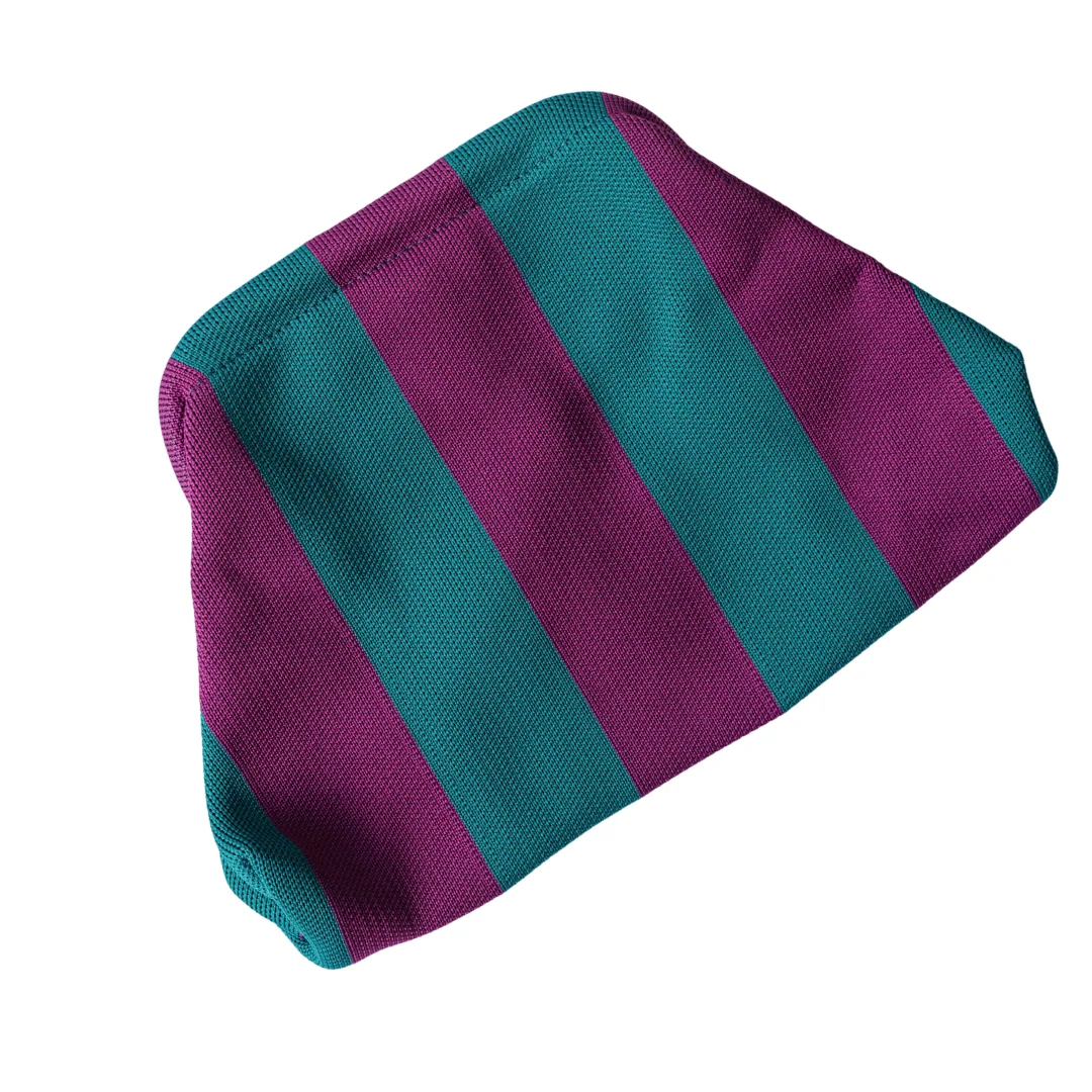 Striped Tile Bag- Plum and Teal