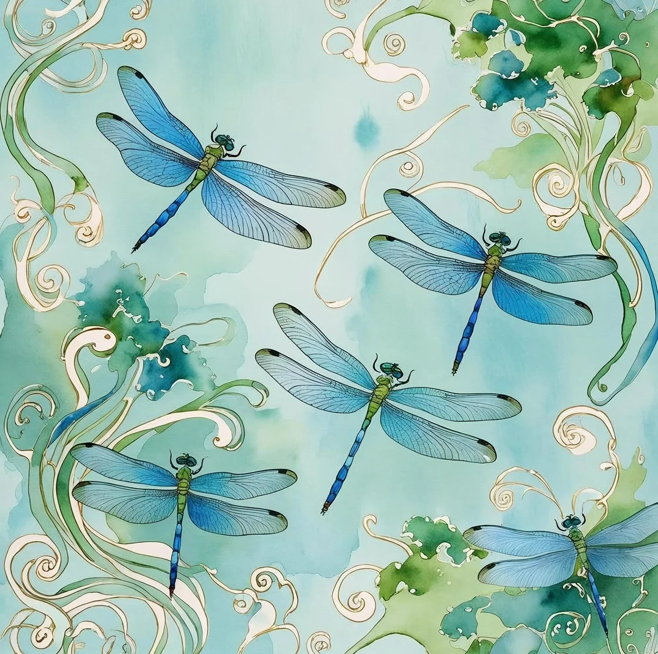 Dragonflies in Blue IN STOCK