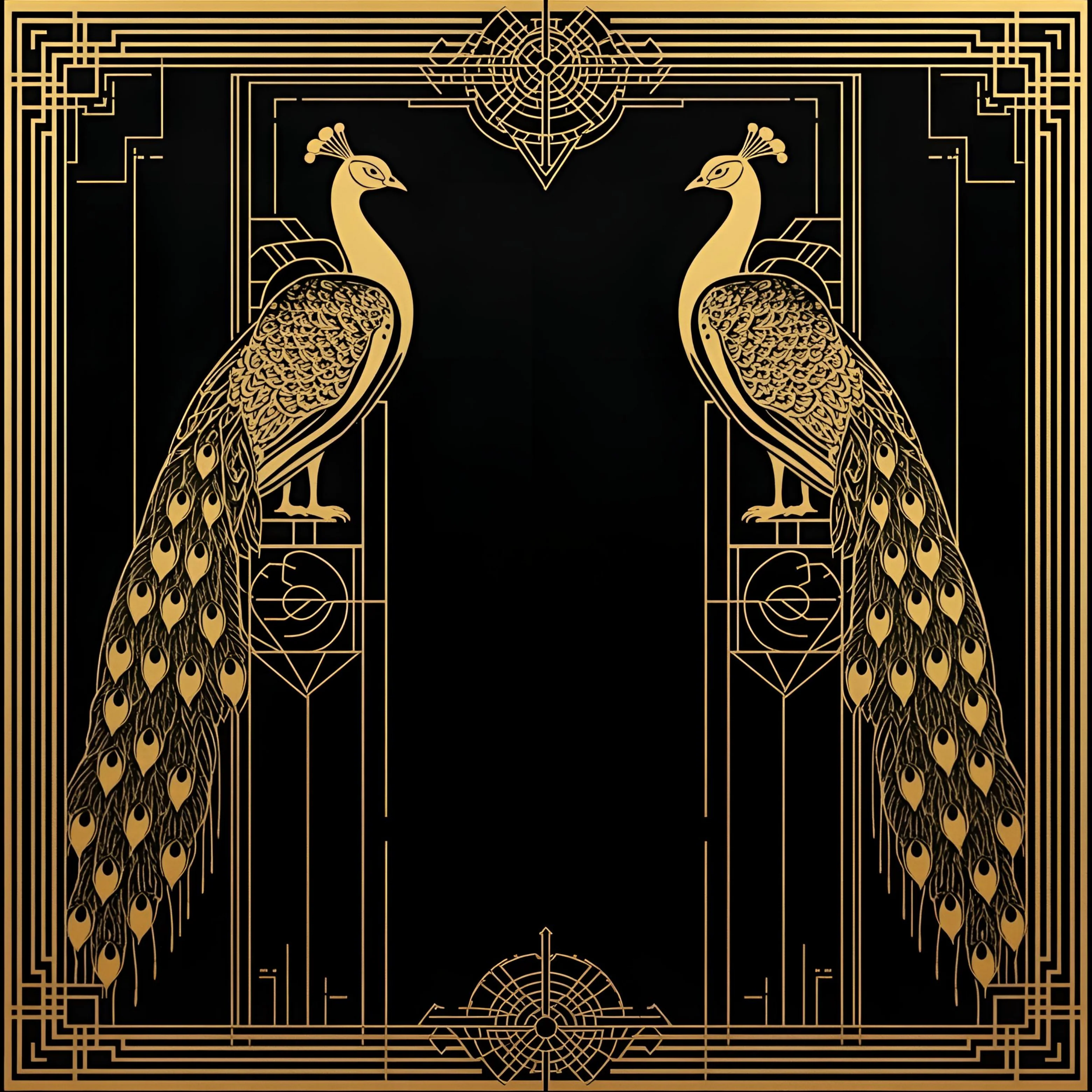 Art Deco Gold Peacocks IN STOCK