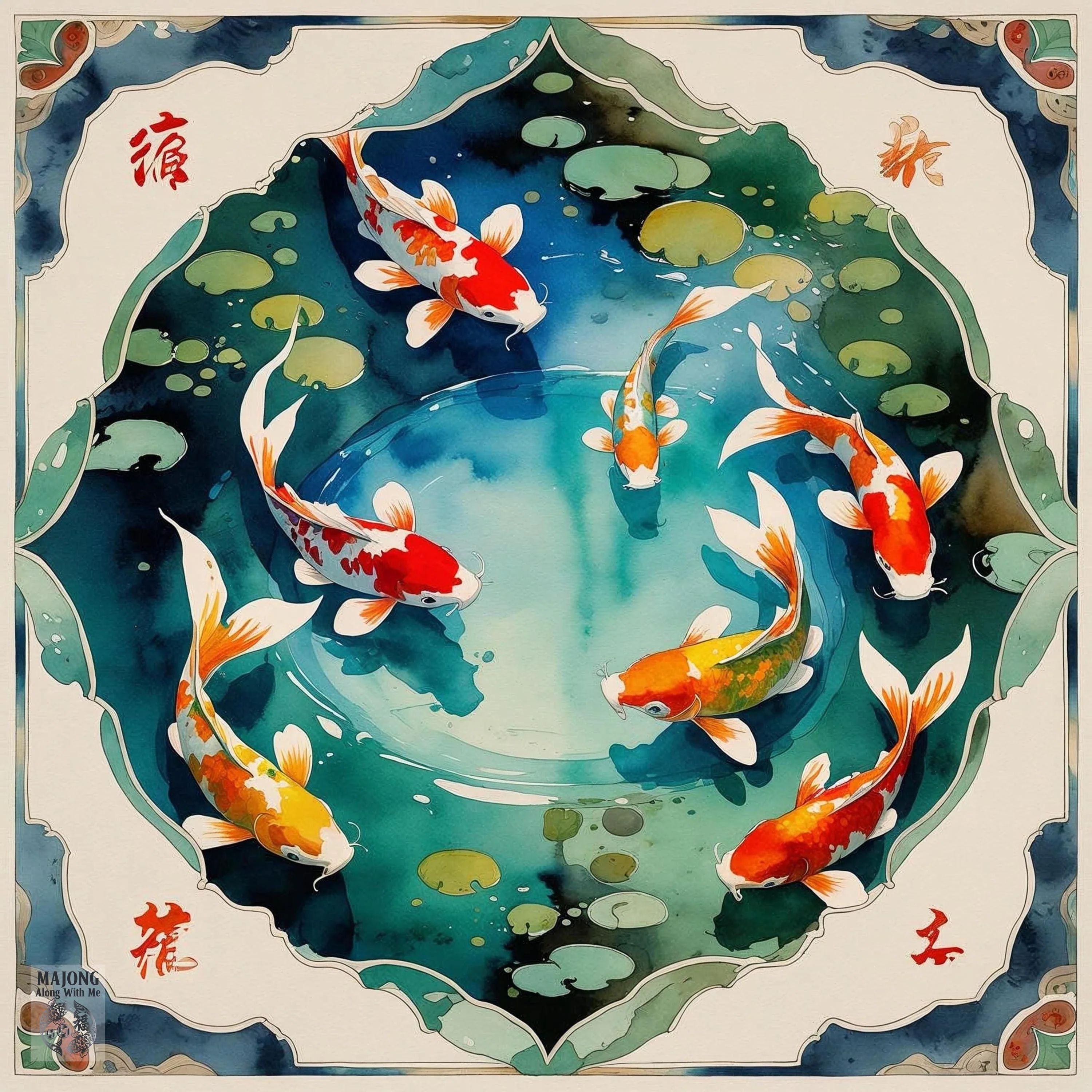 Koi Mahjong Mat IN STOCK