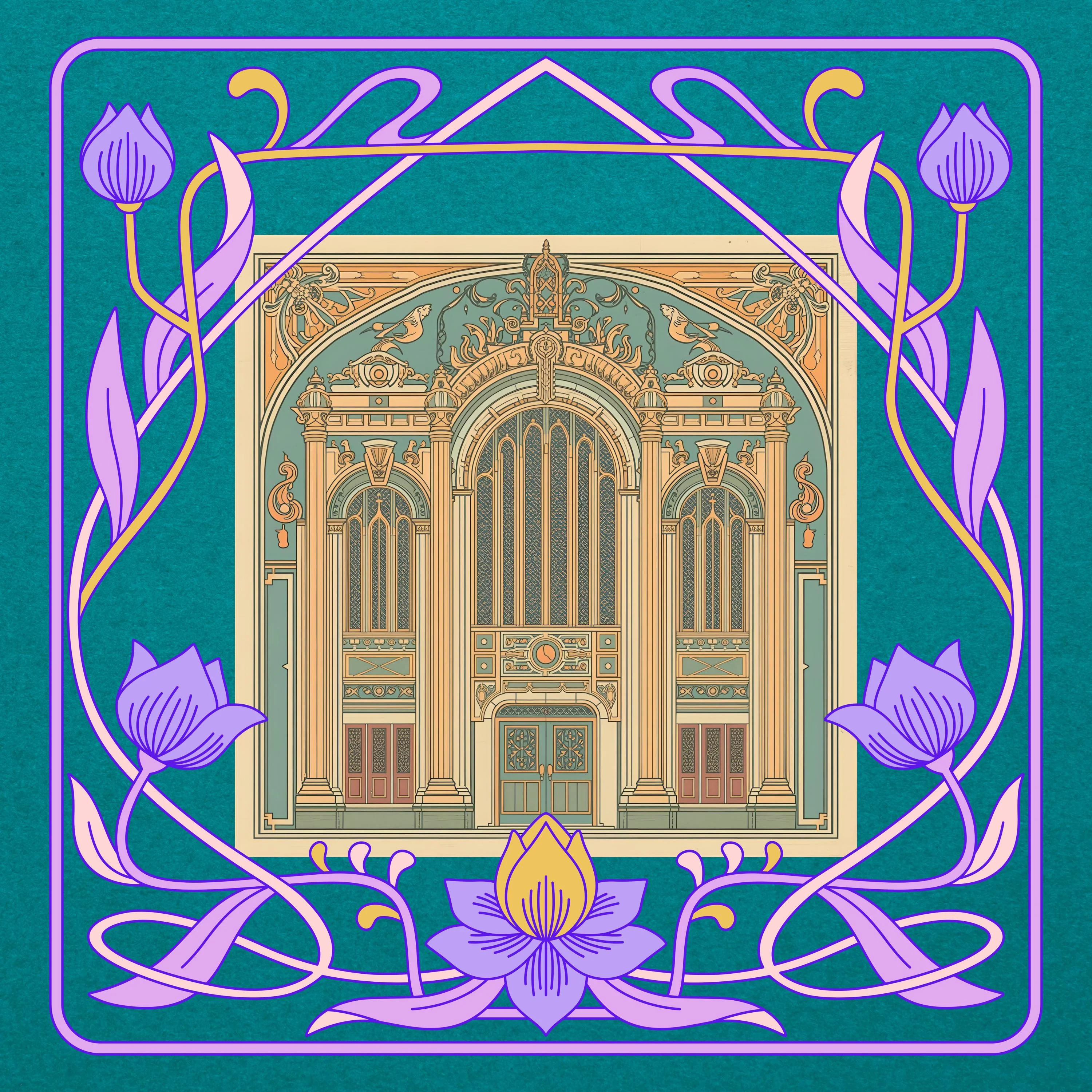 Art Nouveau Parisian Mahjong Mat IN STOCK