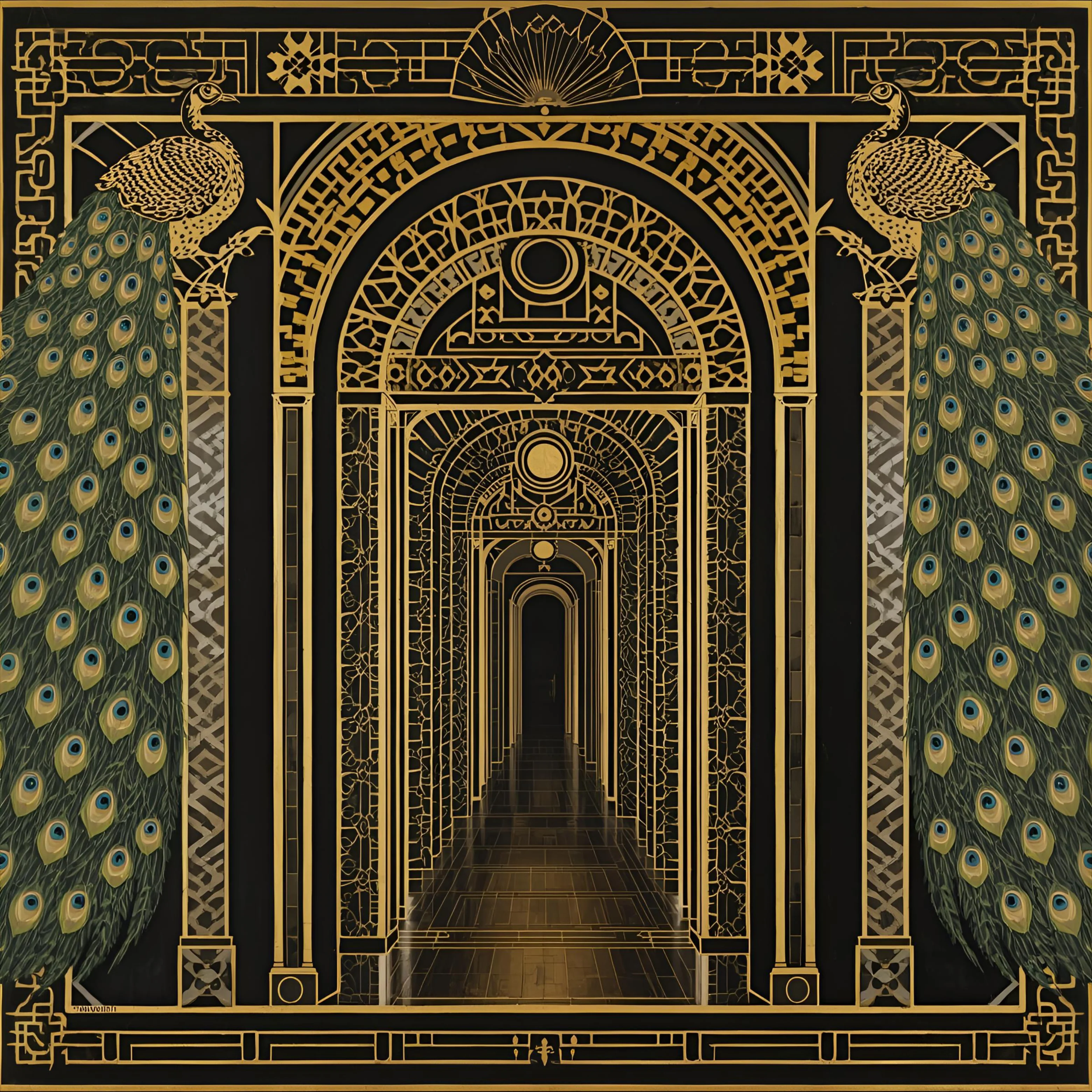 Art Deco Peacocks IN STOCK
