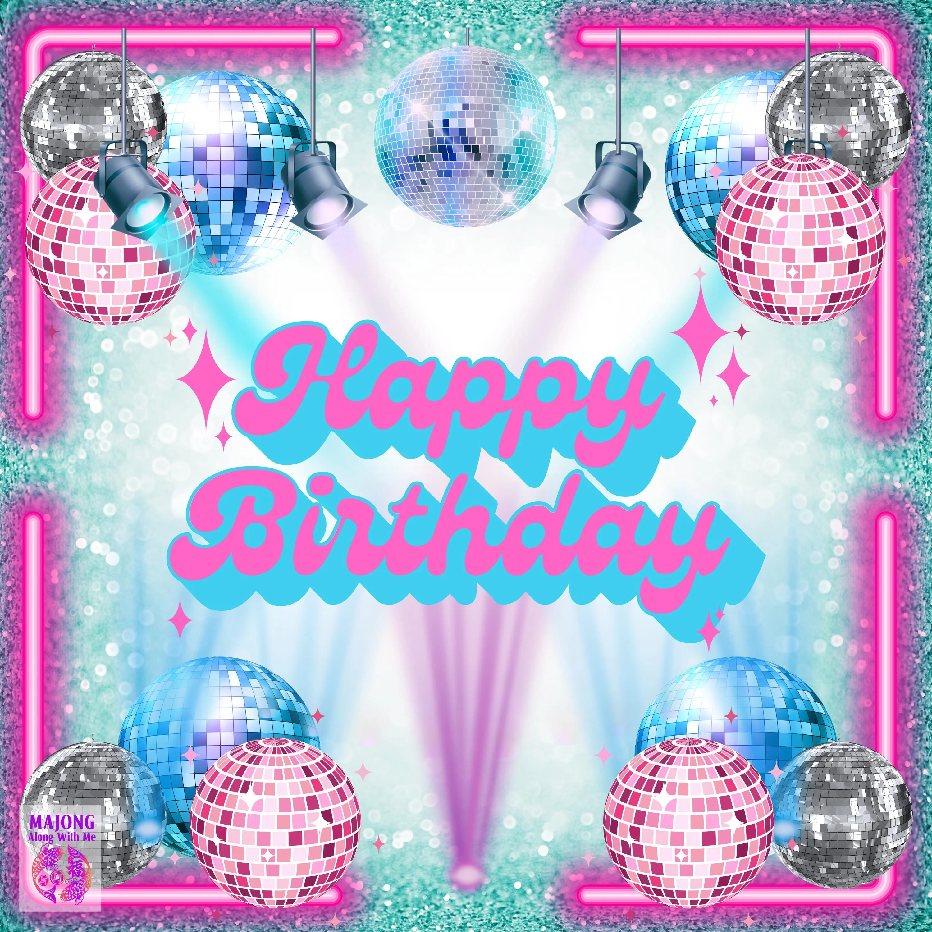 Happy Birthday Mahjong Mat IN STOCK