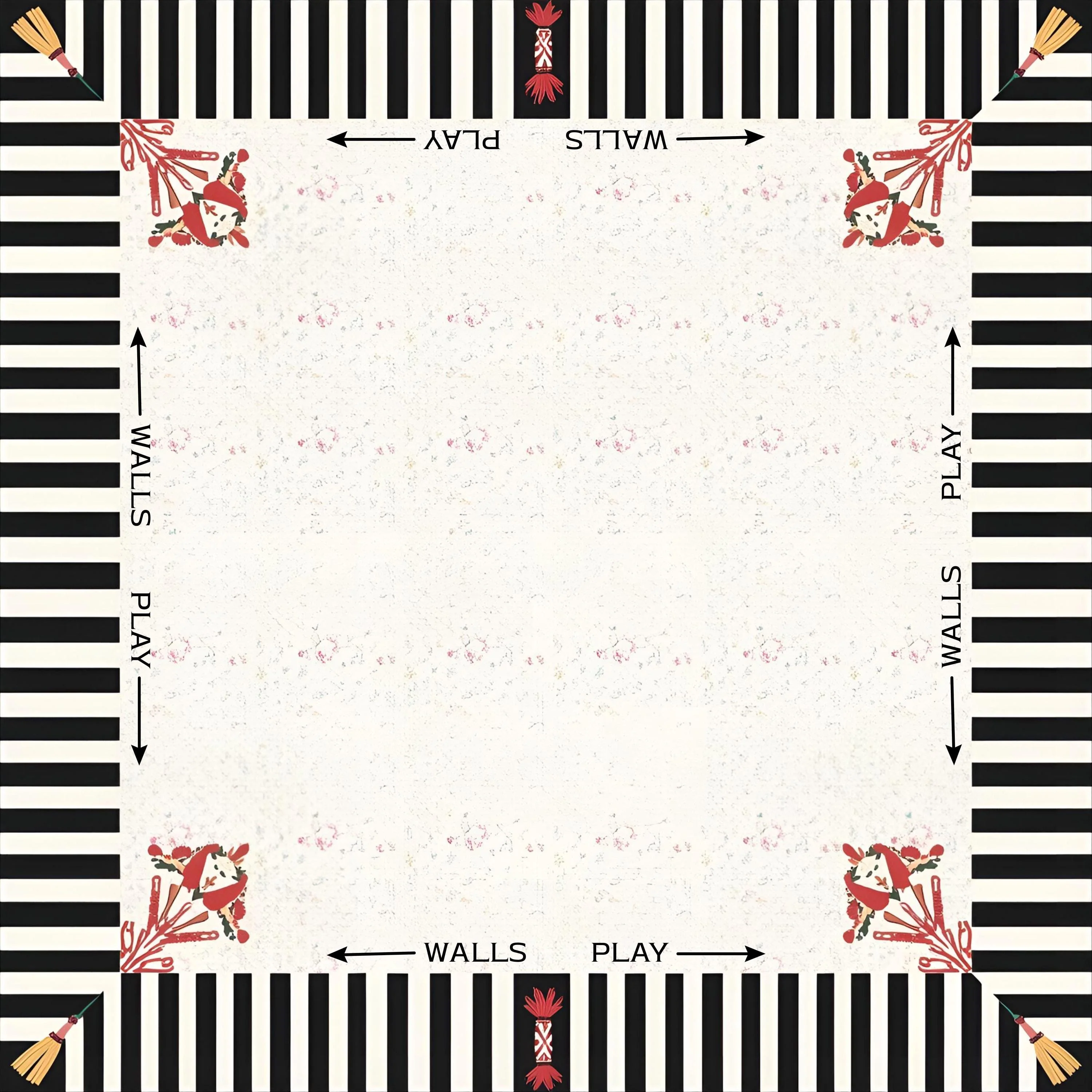 Regency Red Tassel Mahjong Mat IN STOCK